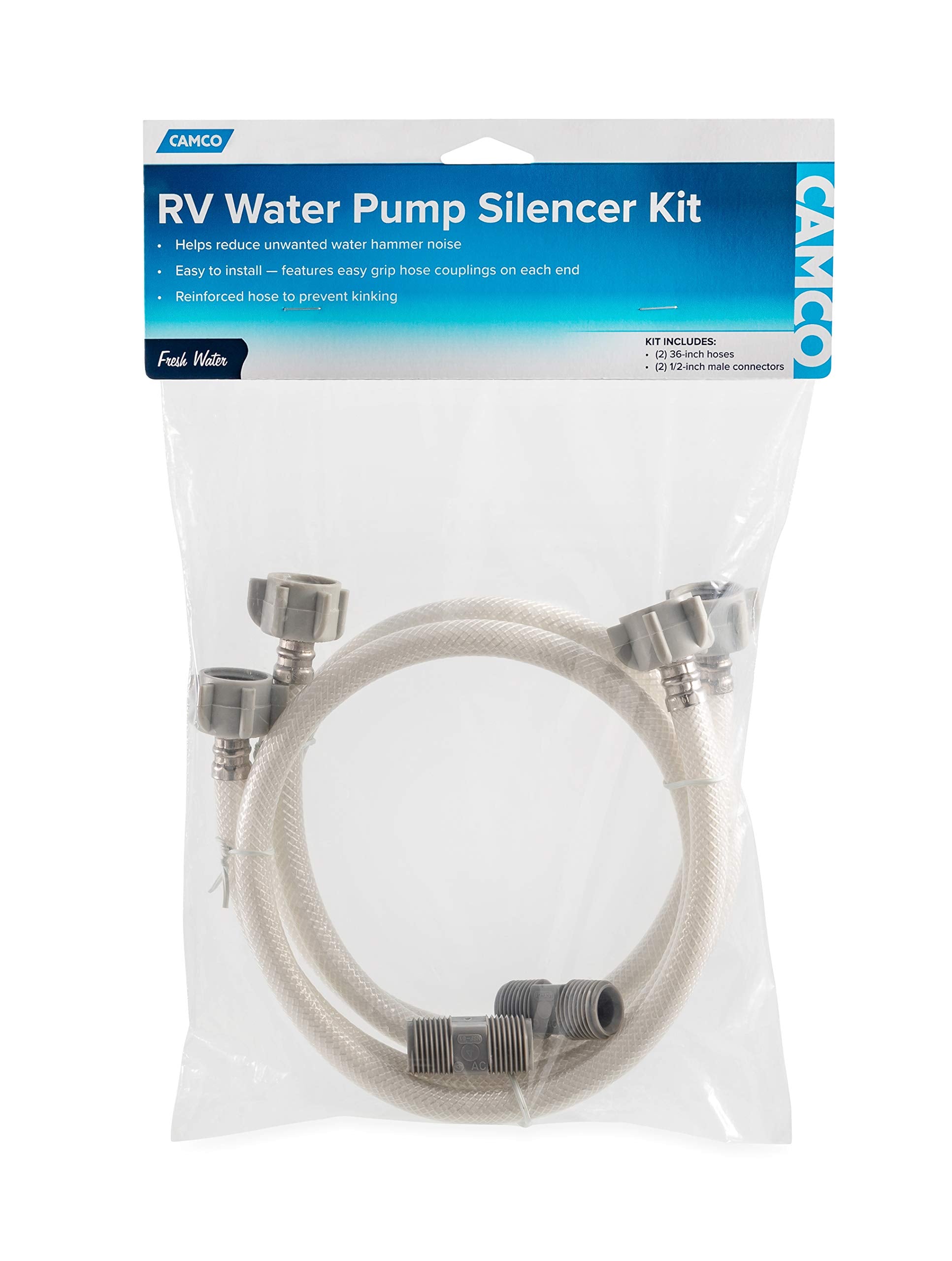 Camco RV Water Pump Silencer Kit 20105 - Dampens Noise and Vibration from Your RV Water Pump - Compatible with Most RVs