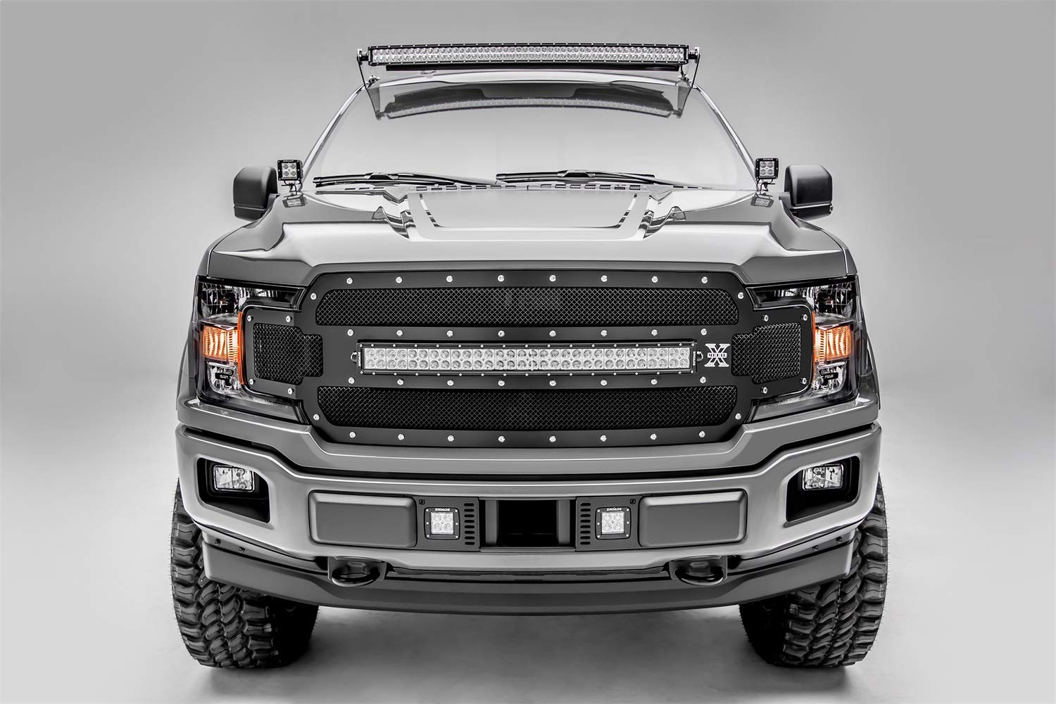 ZROADZ LED Front Roof Mounting Bracket - Compatible w/ 2015-2020 All Ford F-150 - to Mount (1) 52 Inch or Similar Style Curved Light Bar (Not Included) - PN #Z335162