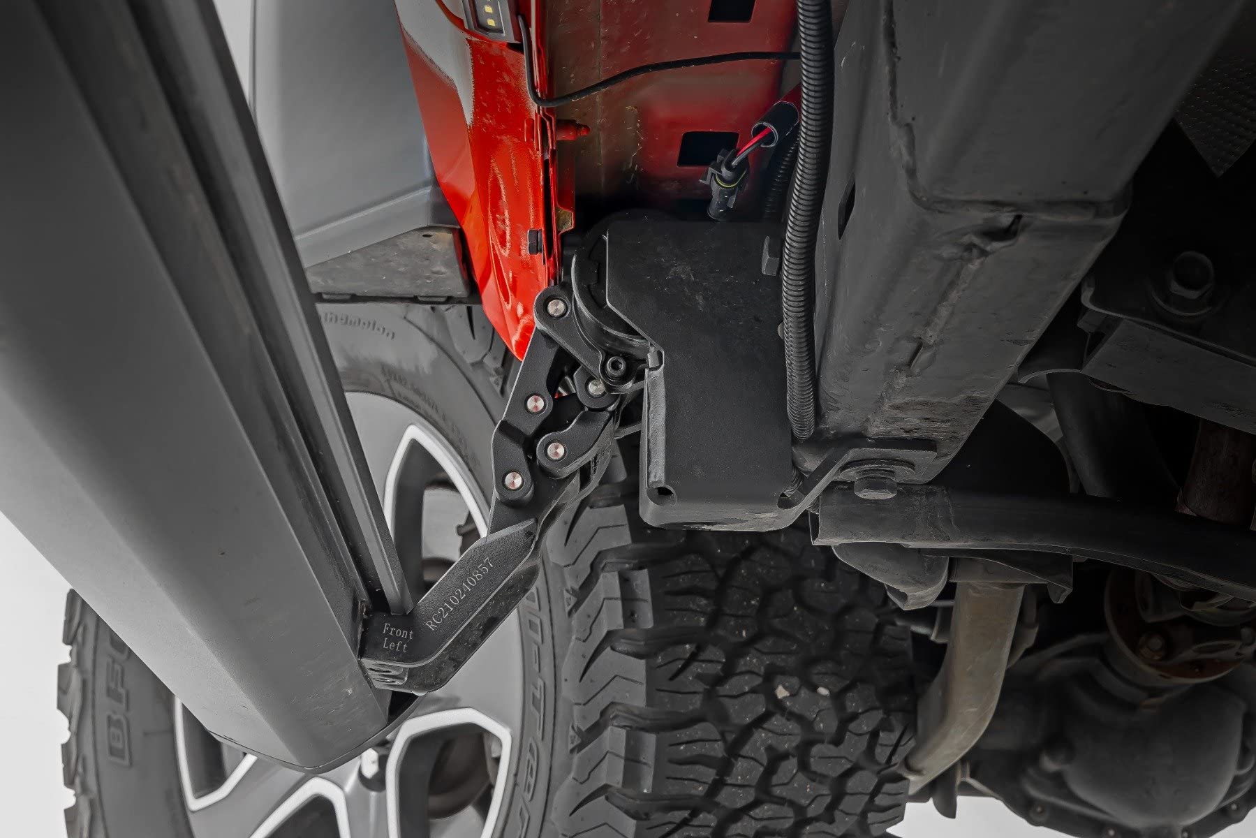 Rough Country Power Running Boards for Jeep Wrangler JL 4-Door (2018-2024) - Electric Dual-Motor Retractable Side Steps with LED Powerstep Lights