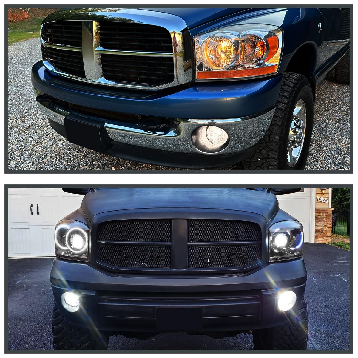 Clear Driving Fog Lights + Bulbs + Switch SPEC-D TUNING Compatible with 2002-2008 Dodge Ram 1500 2500 3500, 2004-2006 Dodge Durango, L+R Pair Assembly