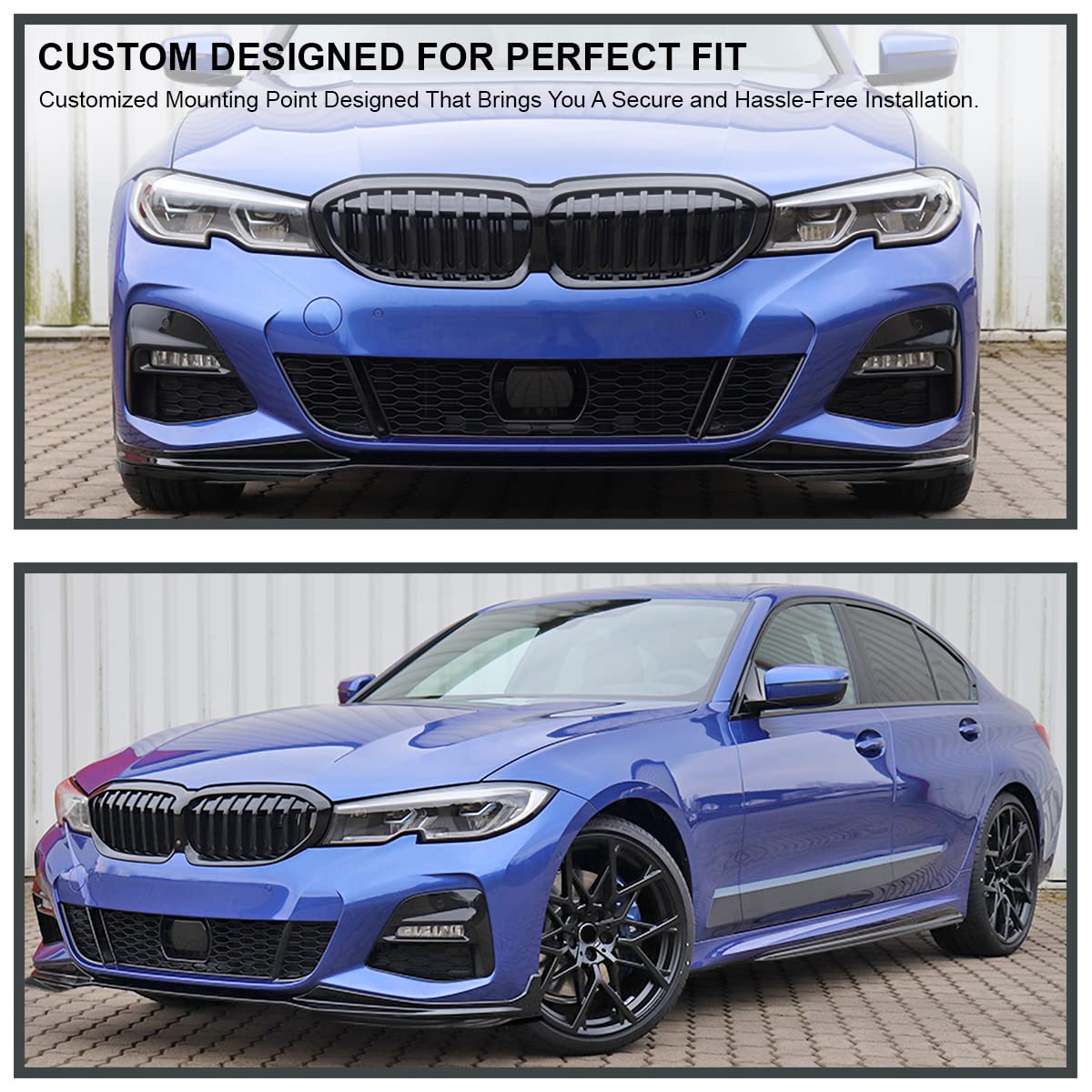 Bumper Splitter Lip Spec-D Tuning Glossy Black Compatible with 2019-2020 BMW G20 G21 330i M340i M Sport