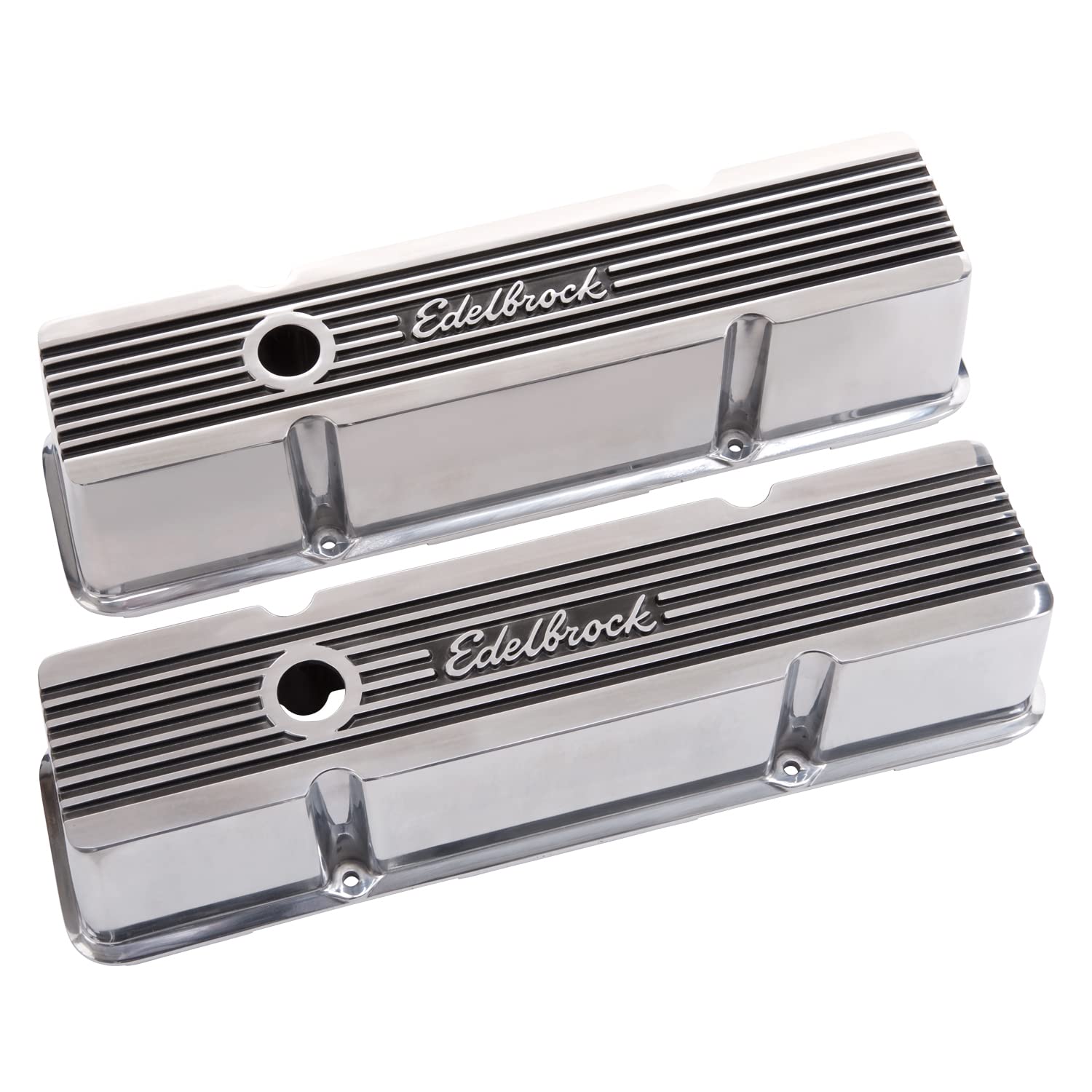 Elite II Edelbrock 4263 Valve Covers for Chevy 262-400 V8 1959-86 Aluminum Finned