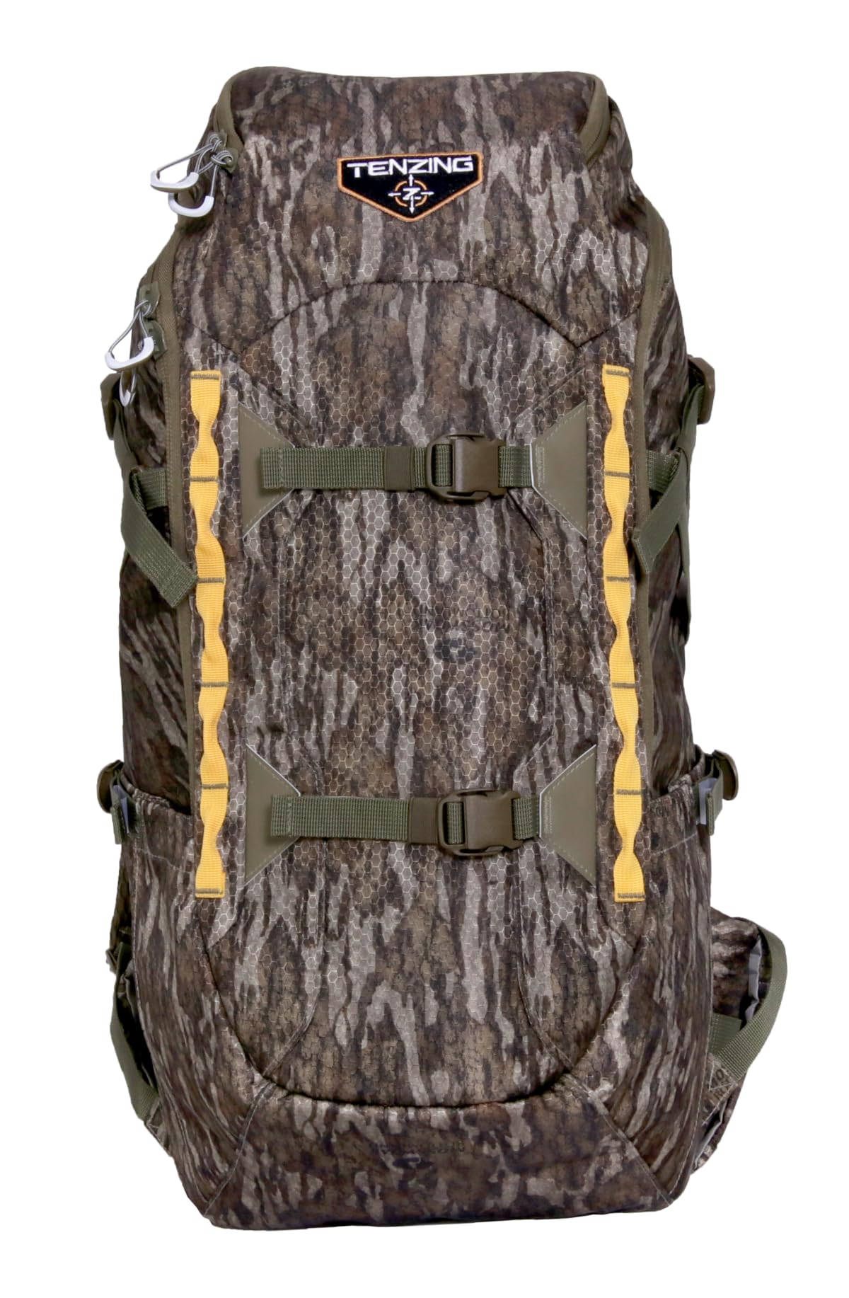 Whitetail Day Pack TENZING 2300, Mossy Oak Bottomlands | Rugged Durable Camo Hunting Backpack with 4 Compartments & 13 Organizational Pockets, Hydration Bladder Compatible