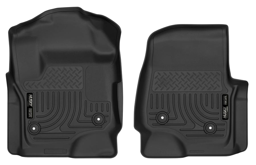 Husky Liners Floor Mats X-act Contour | Fits 2017 - 2024 Ford F-250/F-350/F-450 SD SuperCrew & SuperCab | Front Row, 2-pc Black - 52731