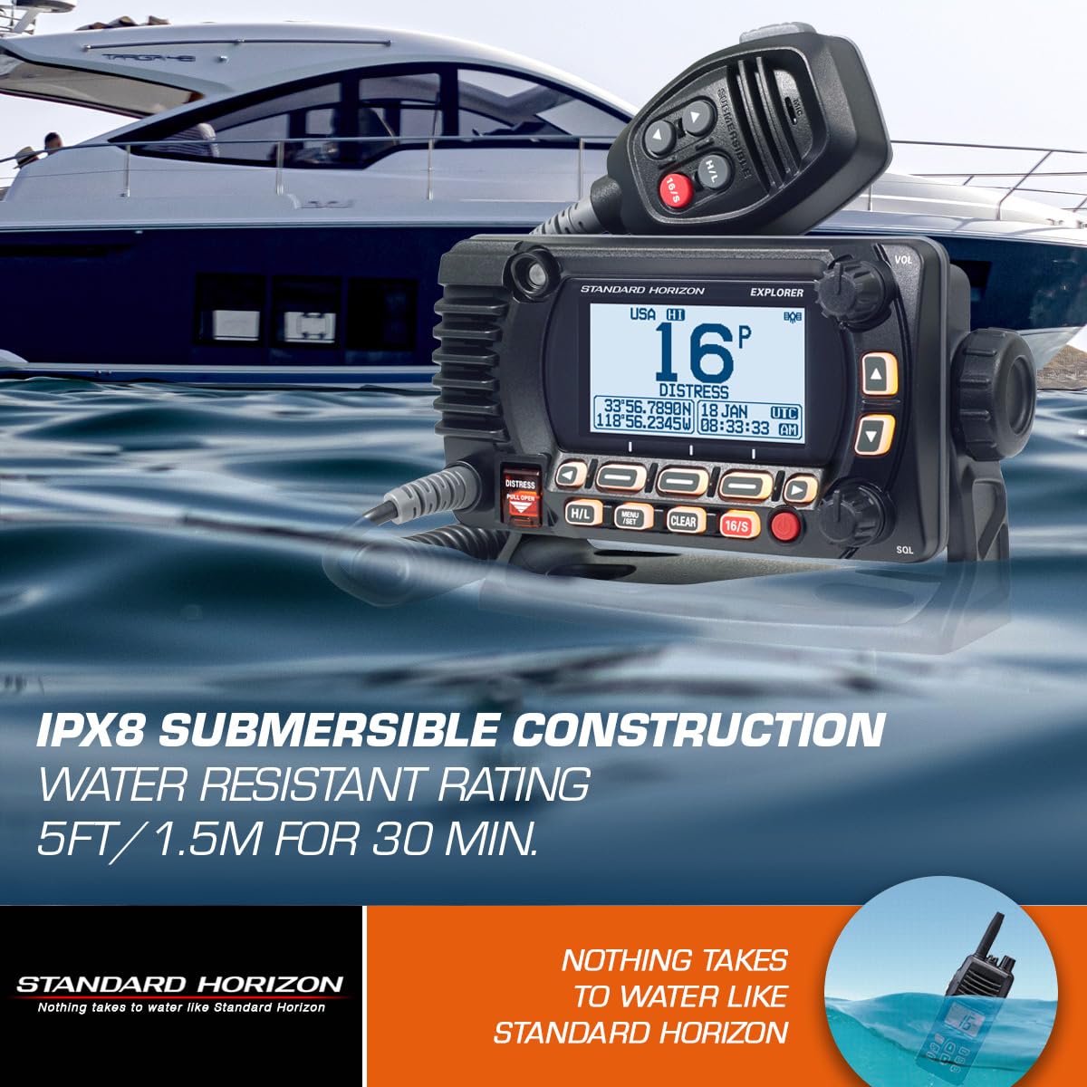 GX1850 Standard Horizon Fixed Mount VHF - NMEA 2000 - Black