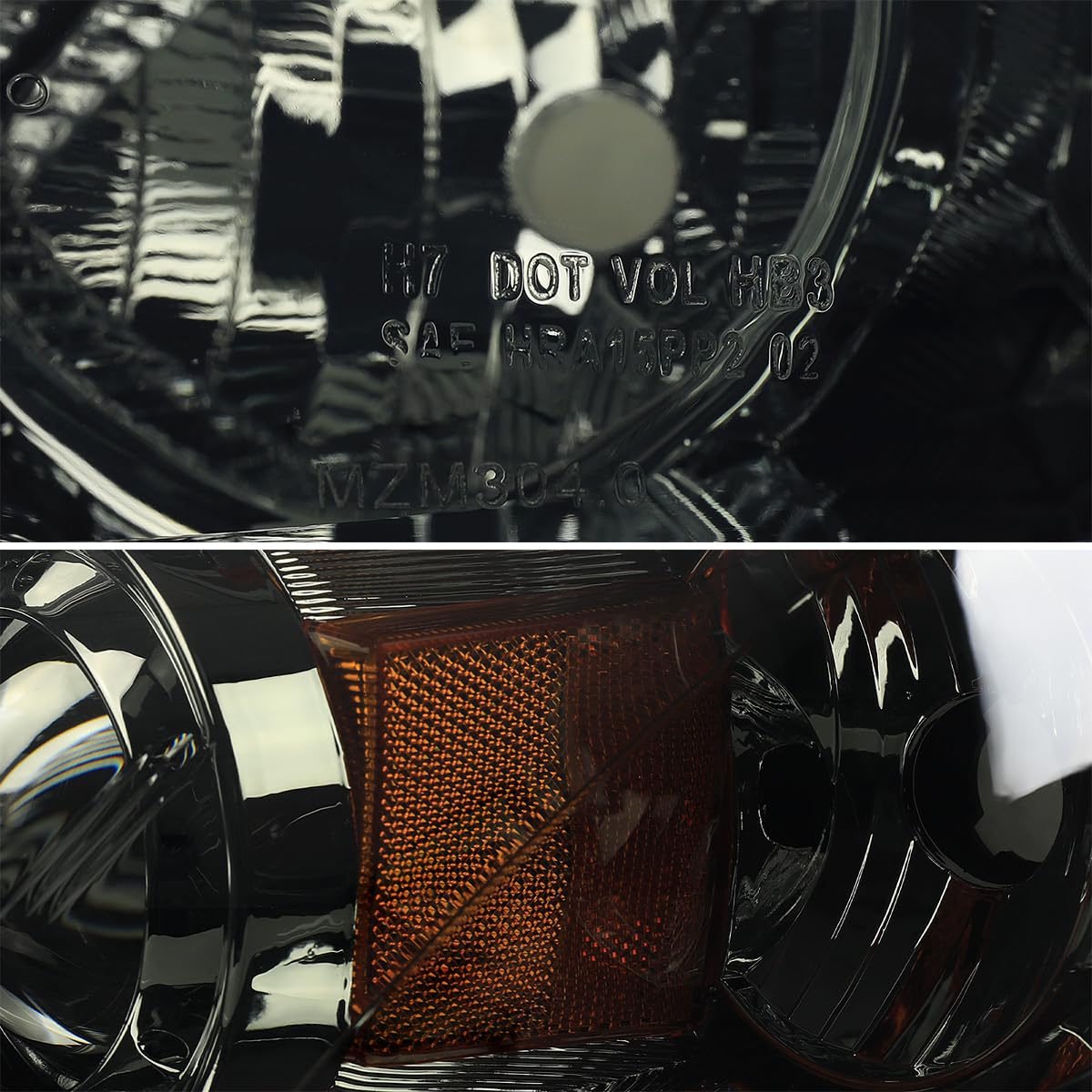 Chrome Smoke Halogen Projector Headlights SPEC-D TUNING Compatible with 2004-2009 Mazda 3 4Dr Sedan, Left + Right Pair Headlamps Assembly