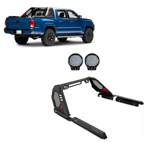 Off Road Black Horse Vigor Roll Bar Kit Modular Black Compatible with Toyota Tacoma 2005-2023-VIRB06B-PL69B