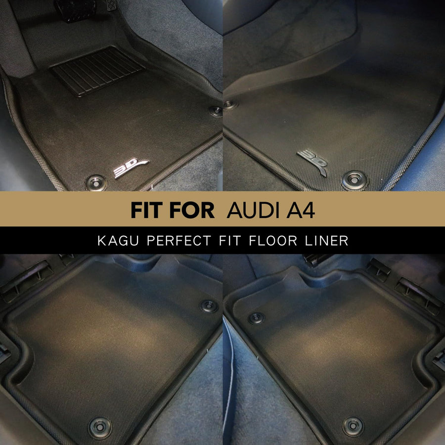 Kagu 3D MAXpider Custom Fit Floor Mat (Black) for Audi A4/A4 Allroad 2017-2026,S4 2018-2026,A5/S5 Sportback 2018-2026,RS 5 Sportback 2019-2026 - Full Set