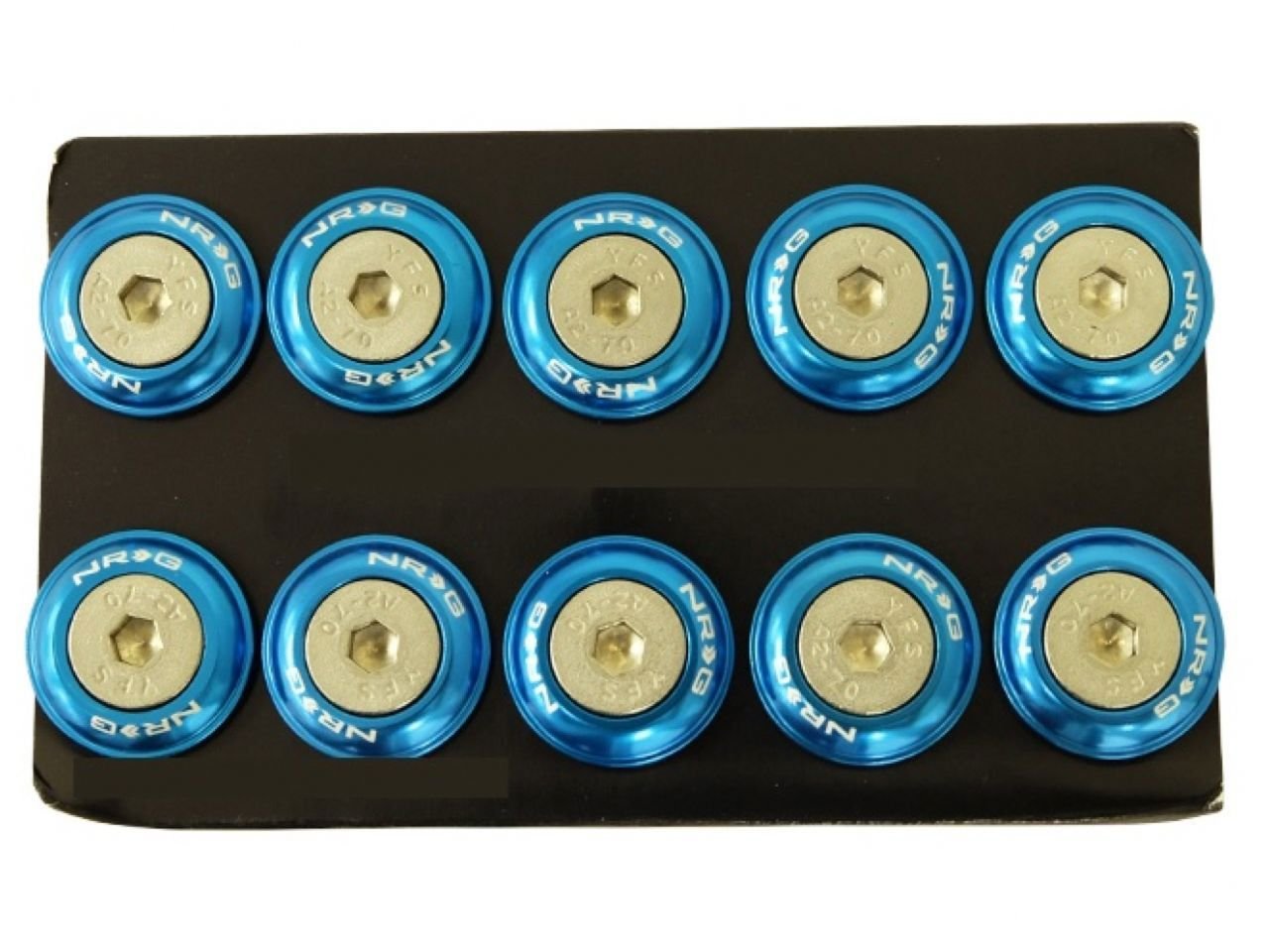 Blue NRG Innovations FW-110BL Fender Washer Kit, Set of 10 (Rivets for Metal)