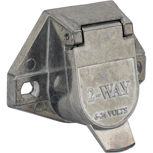 2-Way Buyers Products Die-Cast Zinc Trailer Connector -Truck Side - Vertical Pin Arrangement , White