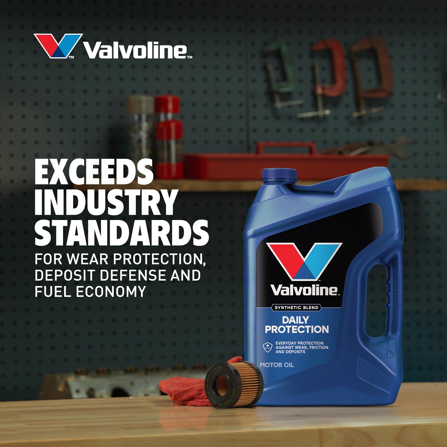 Valvoline SAE 5W-20 Daily Protection Synthetic Blend Motor Oil 1 QT, Case of 6 (Packaging May Vary)