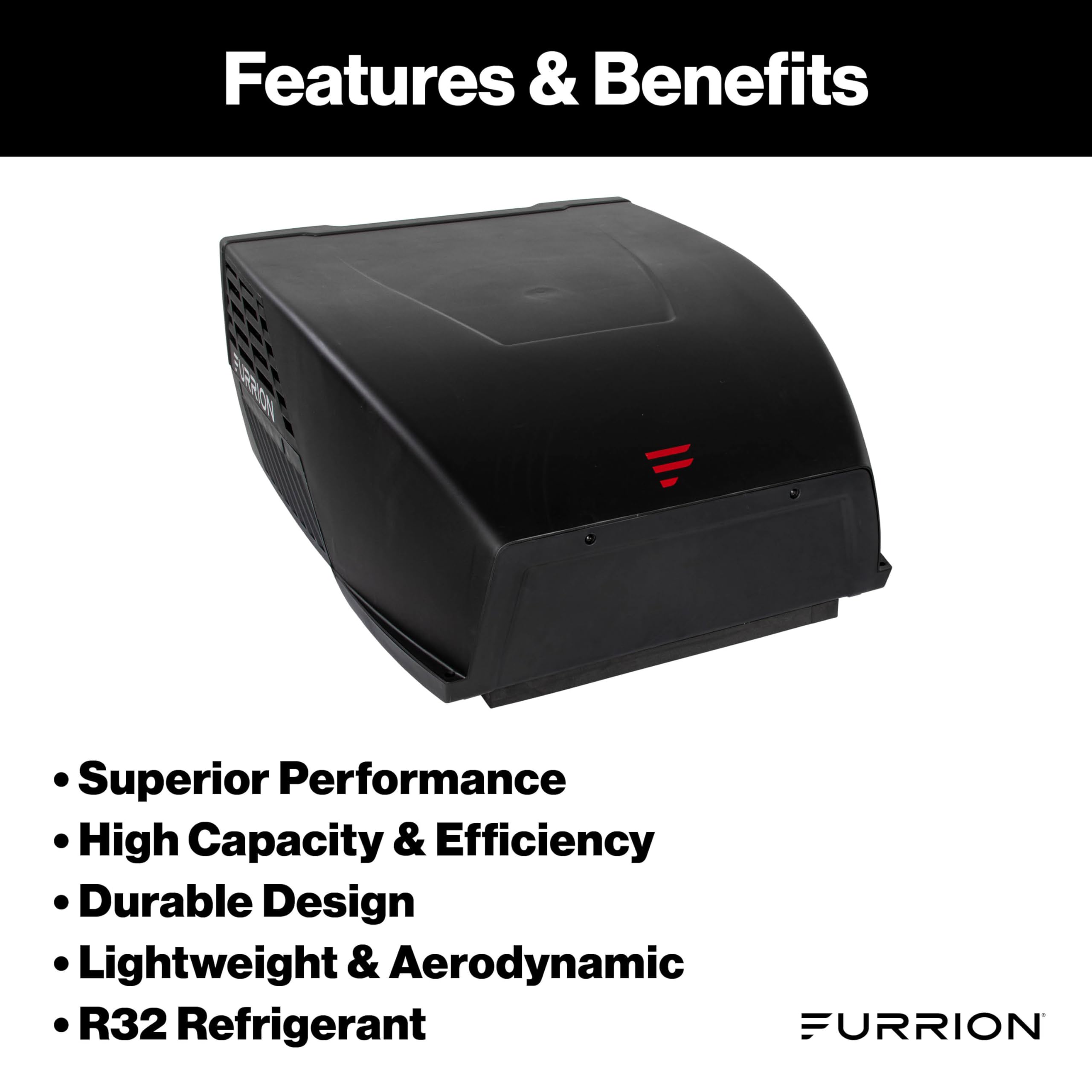 Furrion HE Chill RV Roof Air Conditioner (R32) - 13.5K BTU, Black - FACR13HESA2-BL-AM