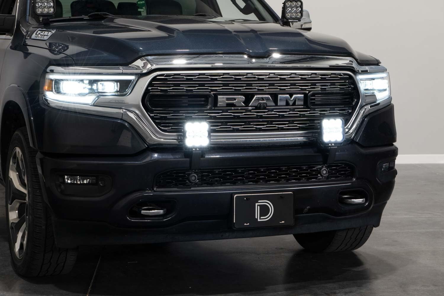 Diode Dynamics SS5 LED Pod Light Kit Bumper compatible with Ram 1500 2019-2024, White Driving Pro