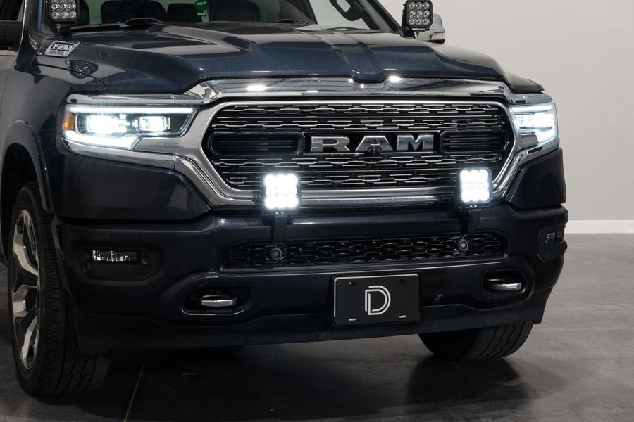 Diode Dynamics SS5 LED Pod Light Kit Bumper compatible with Ram 1500 2019-2024, White Driving Pro