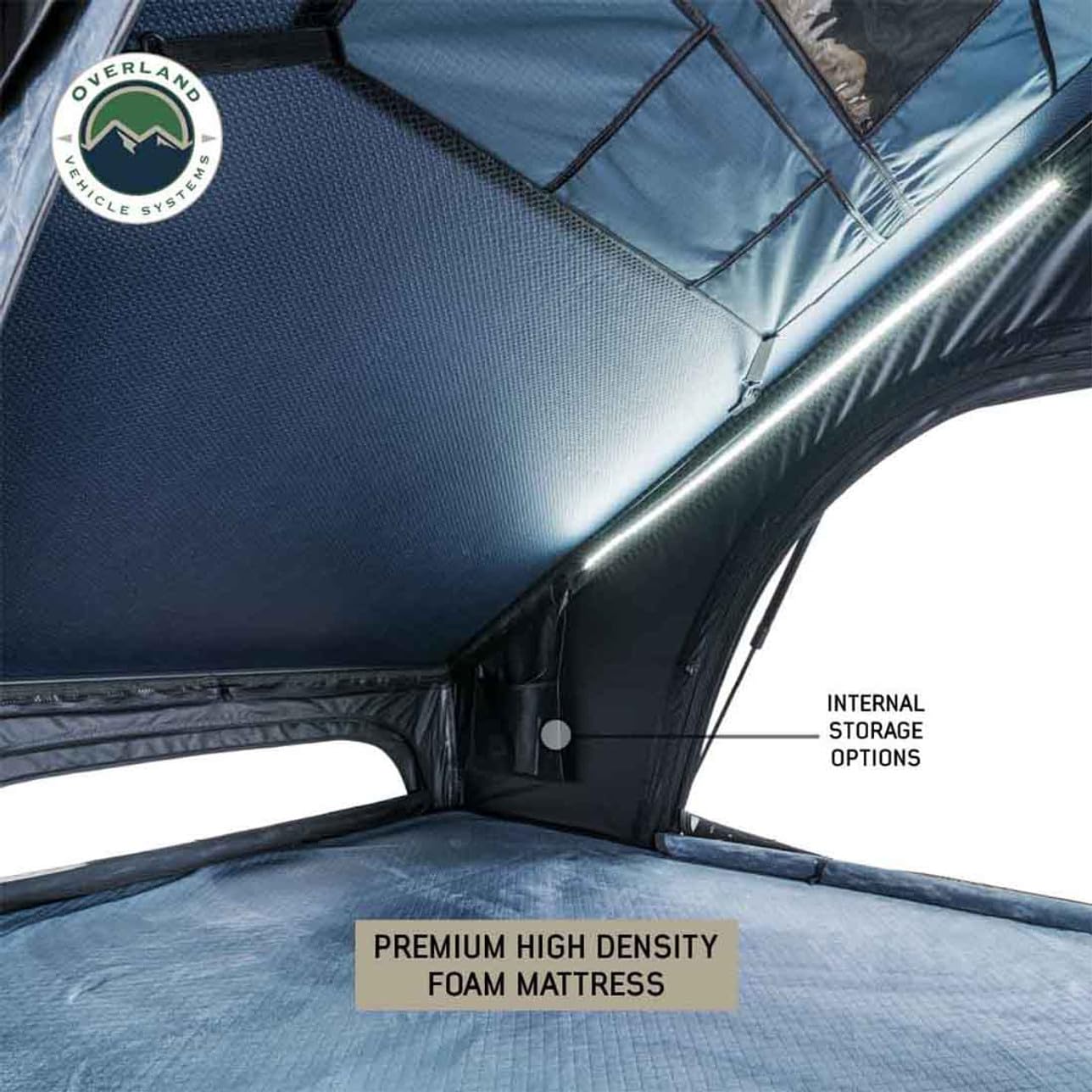 XD Lhotse - Overland Vehicle Systems - Clamshell Aluminum Roof Top Tent, 2 Person, Grey Body & Black Rainfly