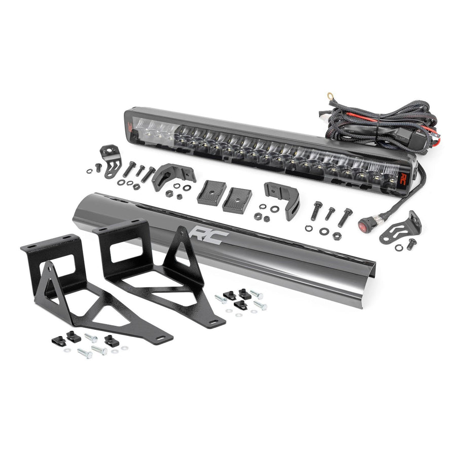 20" Rough Country Dual Row LED Light Bar Kit for Ford F-250/F-350 Super Duty (2005-2007) - Bumper Mount, 200W Spectrum Series, 18,000 Lumens, Combo Spot & Flood Beam