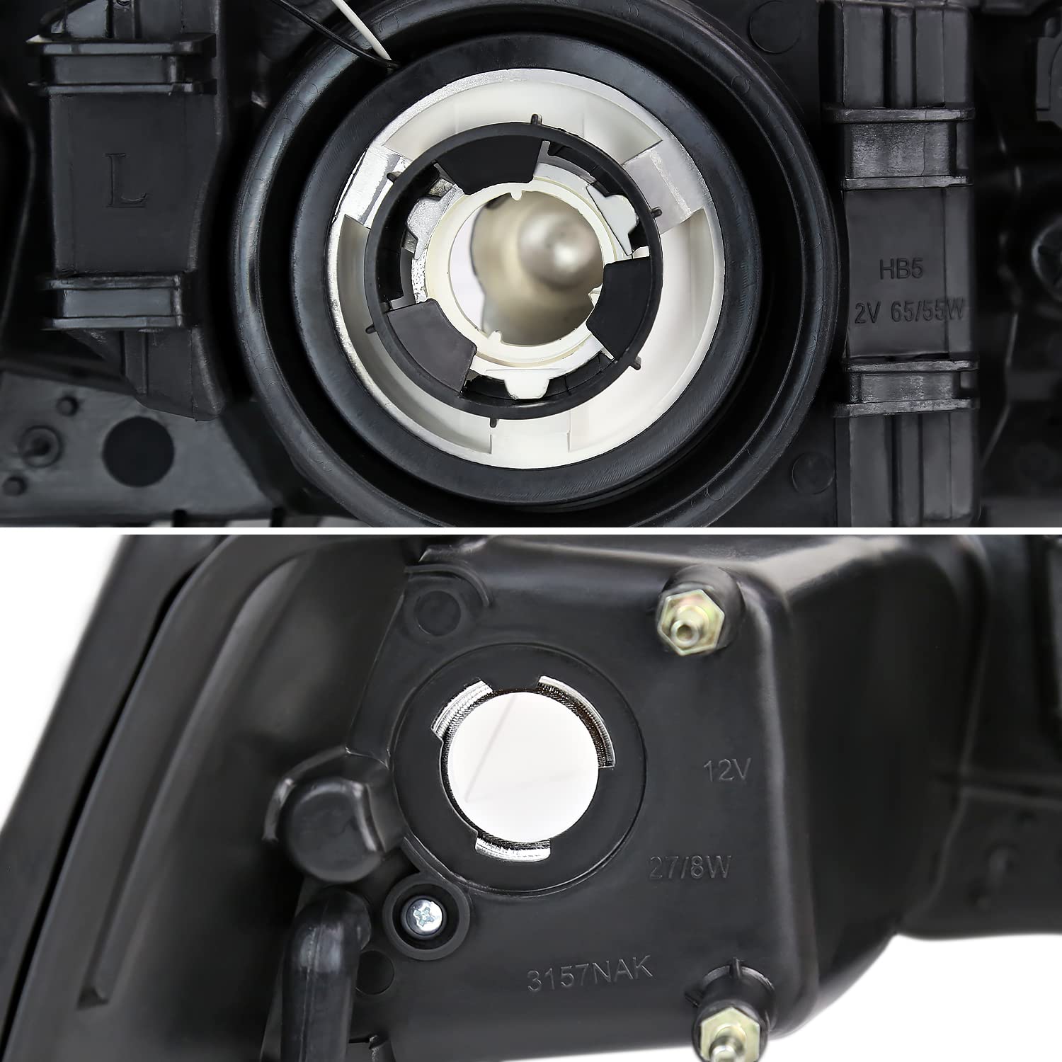 Chrome Headlights with LED Tube Strip SPEC-D TUNING Compatible with 1999-2004 Ford Mustang, Left + Right Pair Headlamp Assembly