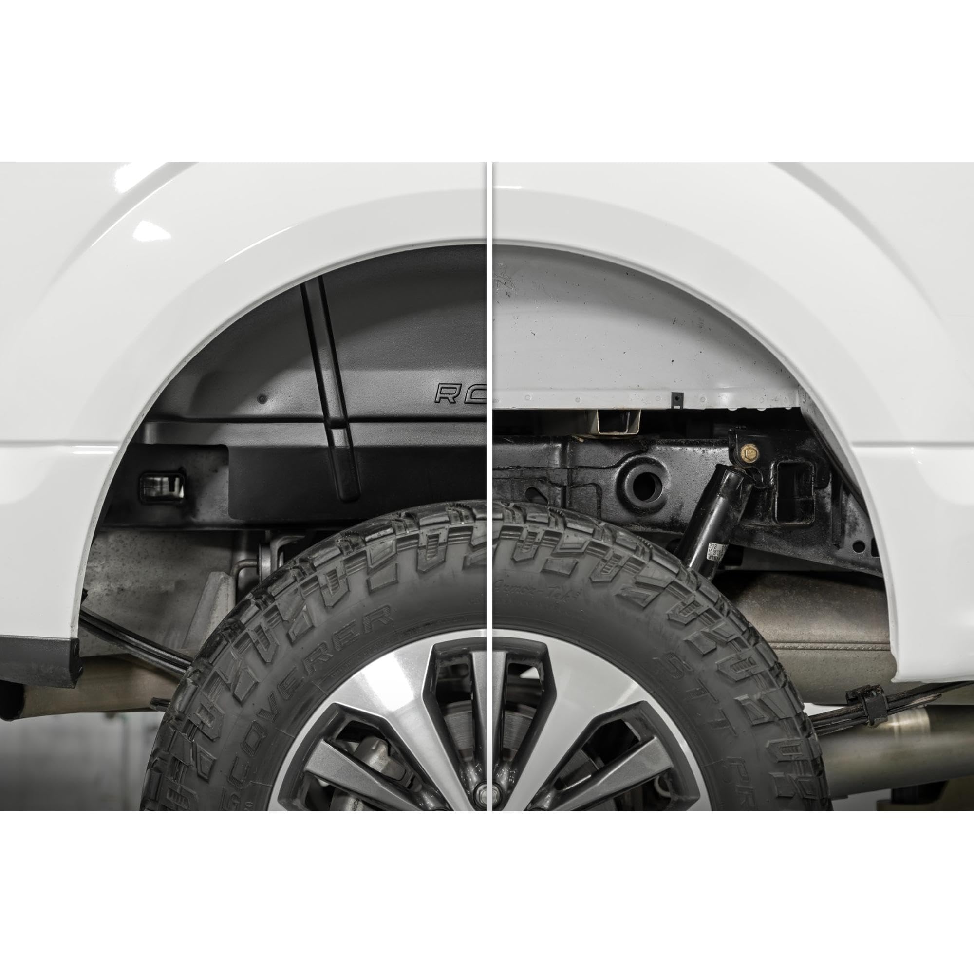 Rough Country Rear Fender Liners for Ford F-150 (2015-2020) - Heavy-Duty Rear Wheel Well Liners for Mud & Debris Protection, Made in USA