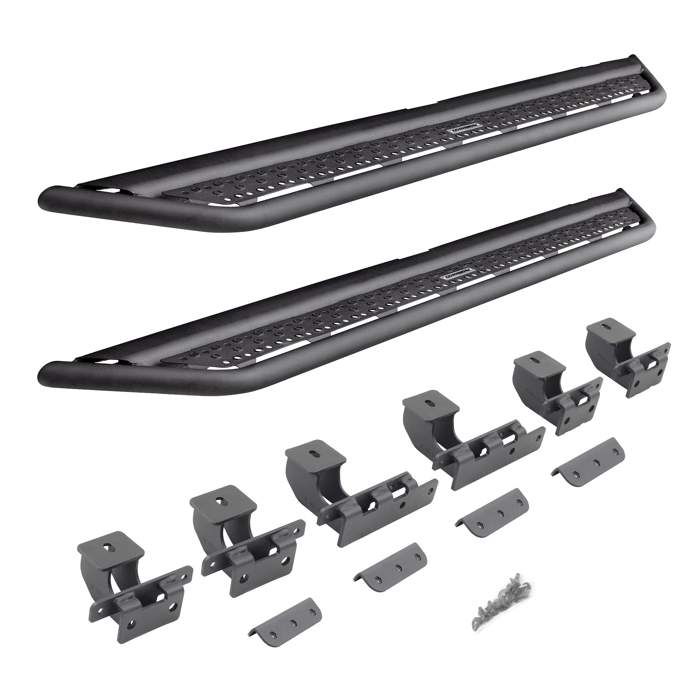 Dominator Xtreme Go Rhino D6 Sidestep & Brackets | Mild Steel, Textured Black | D64129T | Fits 2021 - 2025 Ford Bronco 2-Door (Excludes Bronco Sport)