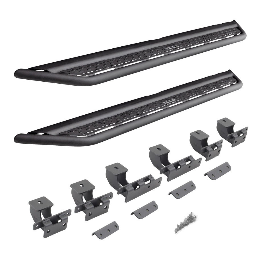 Dominator Xtreme Go Rhino D6 Sidestep & Brackets | Mild Steel, Textured Black | D64129T | Fits 2021 - 2025 Ford Bronco 2-Door (Excludes Bronco Sport)