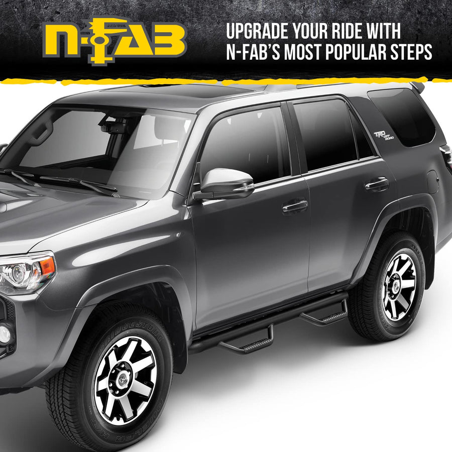 Toyota 4Runner Nerf Steps for RealTruck | Wheel-to-Wheel, Heavy Duty Steel, Textured Black | T0365R | Fits 2003 - 2009 Toyota 4 Runner 4 Door