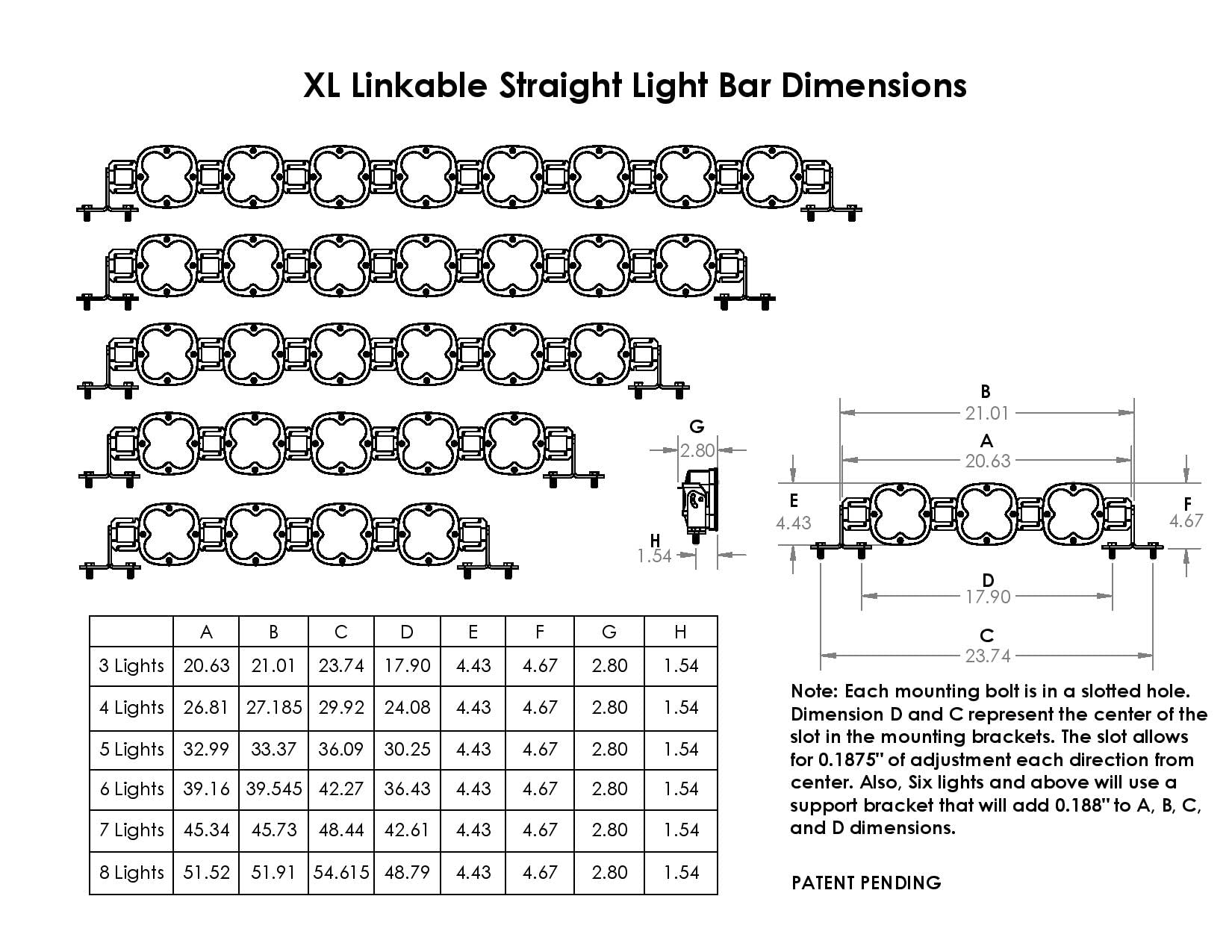 XL Linkable Series Baja Design 74-0005 45.34" 182W Dual Row Driving/Combo Beam LED Light Bar