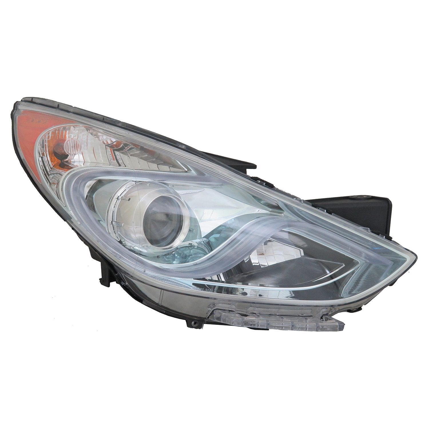 Right TYC Headlight Assembly Compatible with 2011-2015 Hyundai Santa Fe