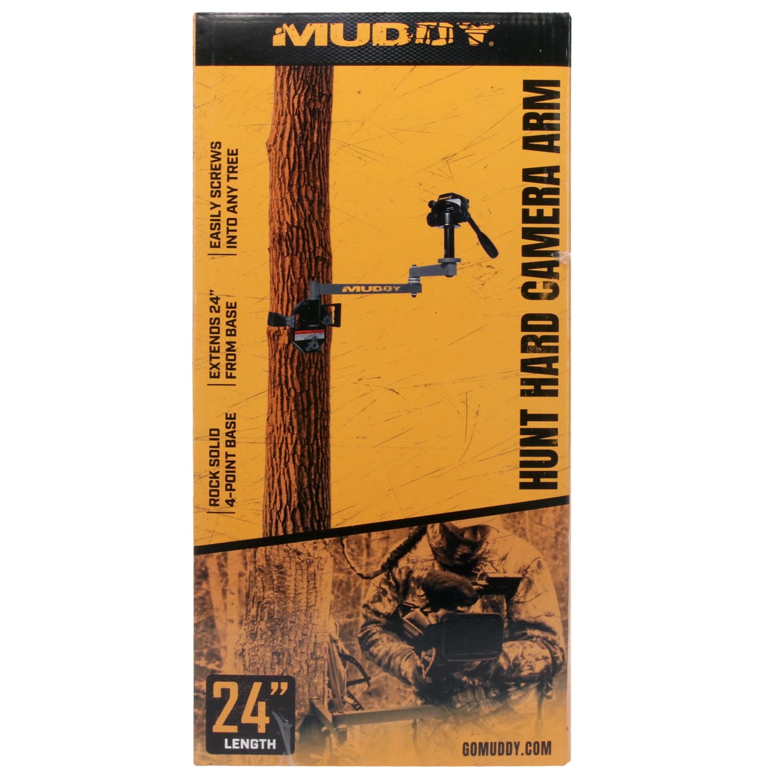 HUNT MUDDY Hard Compact Durable Aluminum Lightweight Ergonomic Portable Easy-to-Install Silent Outdoor Camera Arm | 24" Reach with Over 5 Points of Adjustment