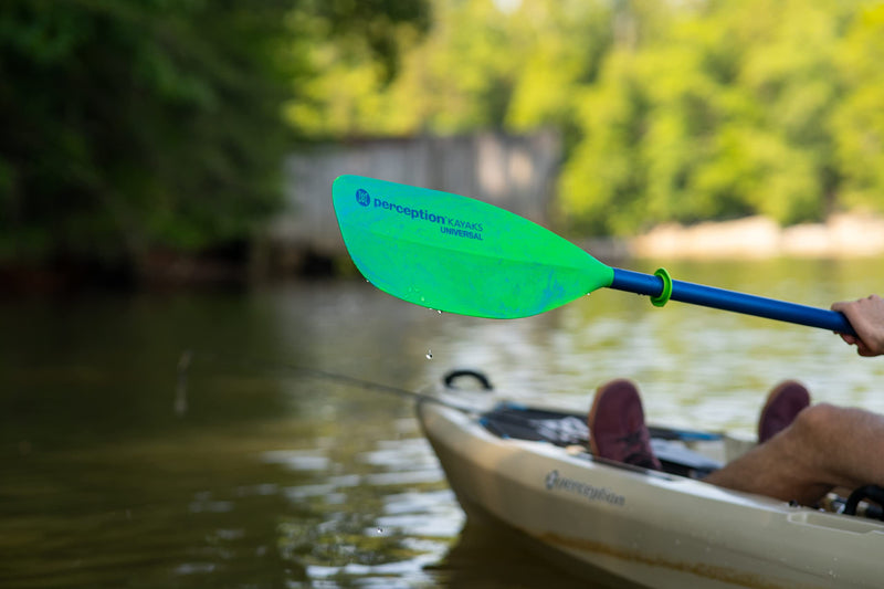 Kayak Perception Universal Paddle (2 Piece), Lime/Blue, 230cm/90.5"