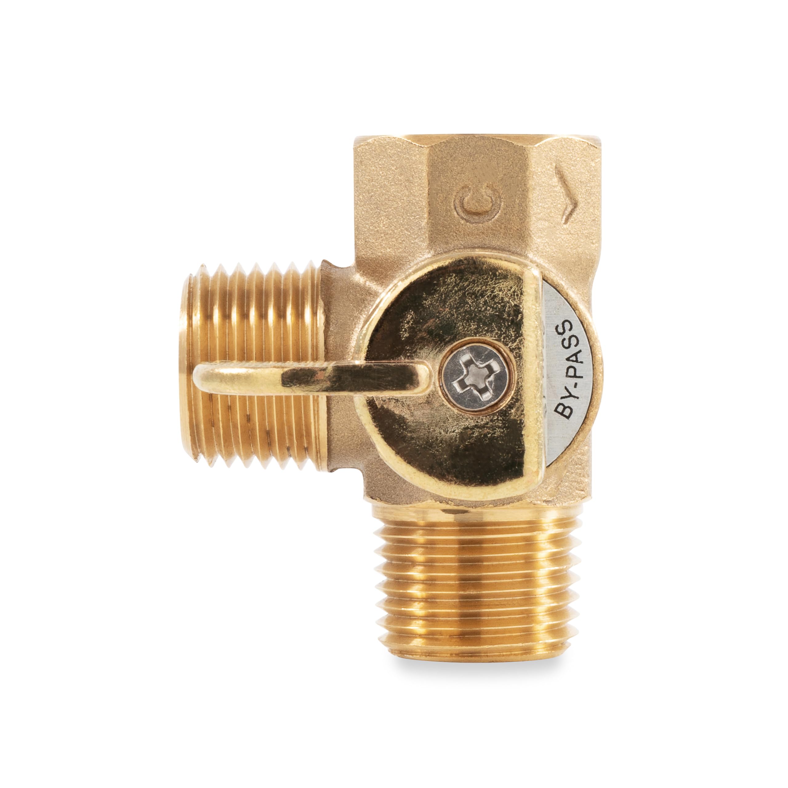 3-Way Valve Camco Replacement for RV Winterization Water Heater by-Pass Kit - Heavy Duty Brass Construction - Easy Non-Restricted Flow & Installs Easy (37463)
