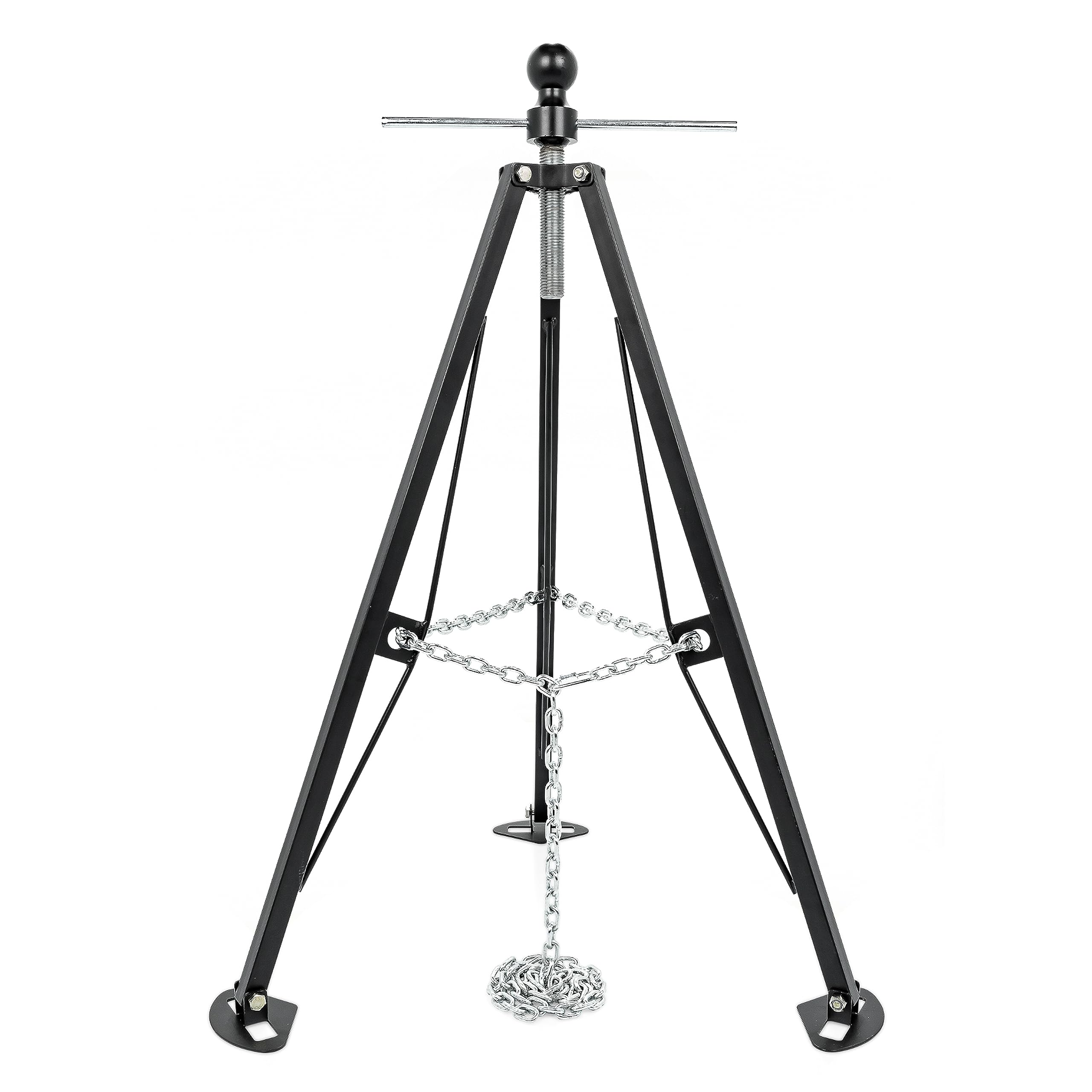 Camco Eaz-Lift Gooseneck Stabilizer Tripod Jack Camper & RV - Reduces Movement on 5th Wheel Trailers - Features Adjustable Height from 30” to 44” - 7,500lb Max Load Capacity (48850)
