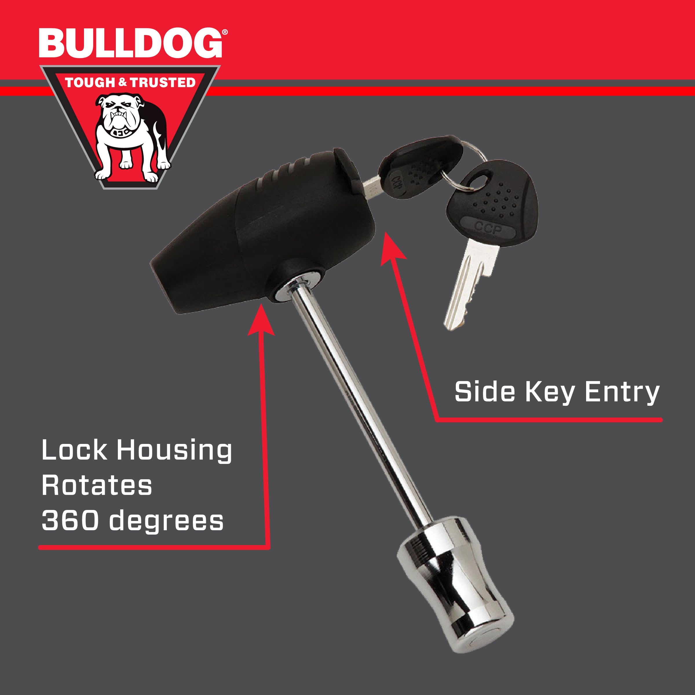 580409 Bulldog Trailer Coupler Lock, Easy Access, 360 Degree Head