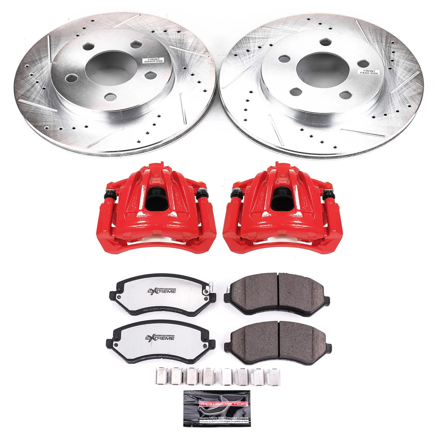Power Stop Front KC2160-36 Z36 Truck & Tow Performance Brake Kit with Powder Coated Calipers For Jeep Liberty 2002-2007 [Model Specific]