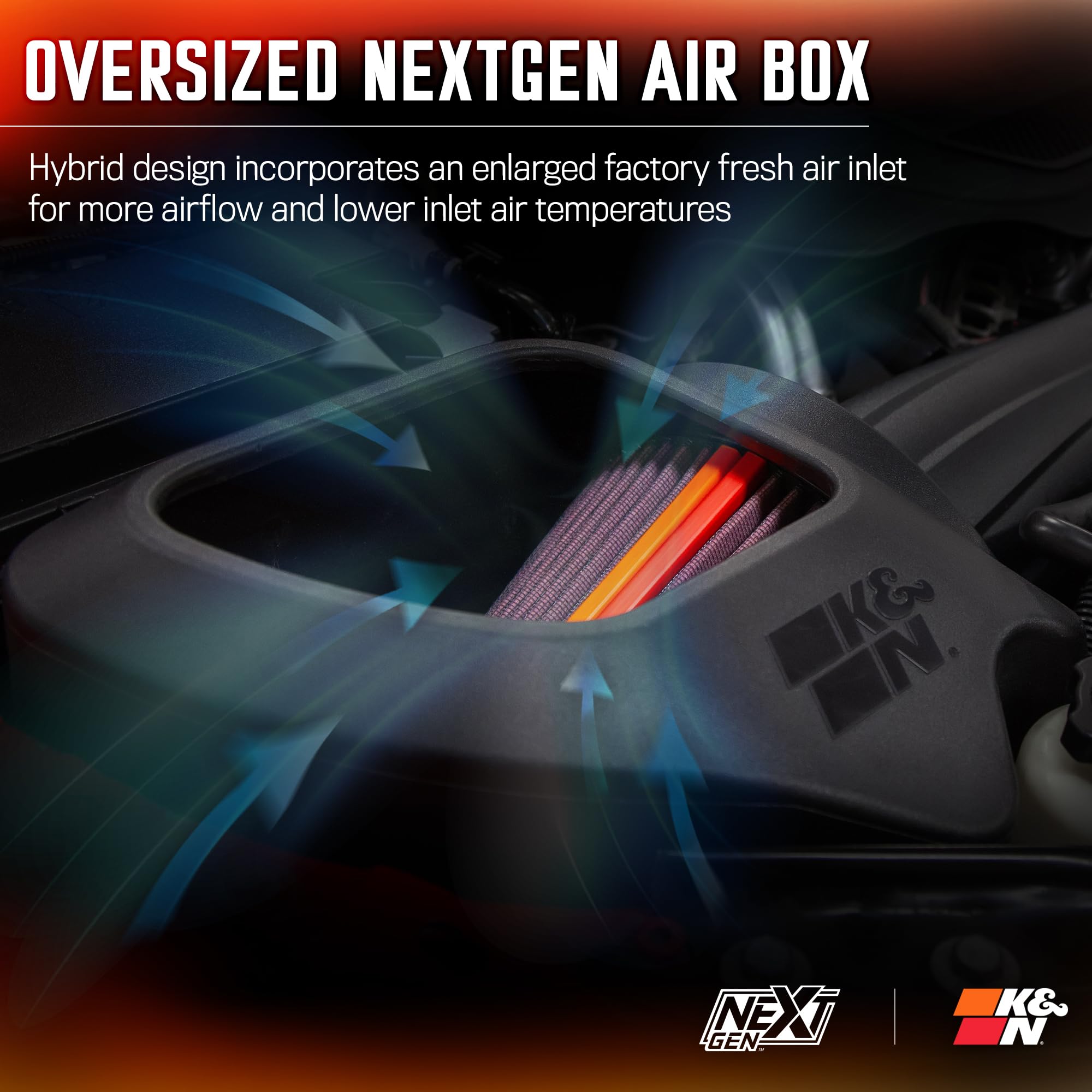 K&N Cold Air Intake System NextGen: High-Flow Cotton Filter: Compatible with 2012-2018 JEEP: Wrangler, Wrangler JK, 50-1566