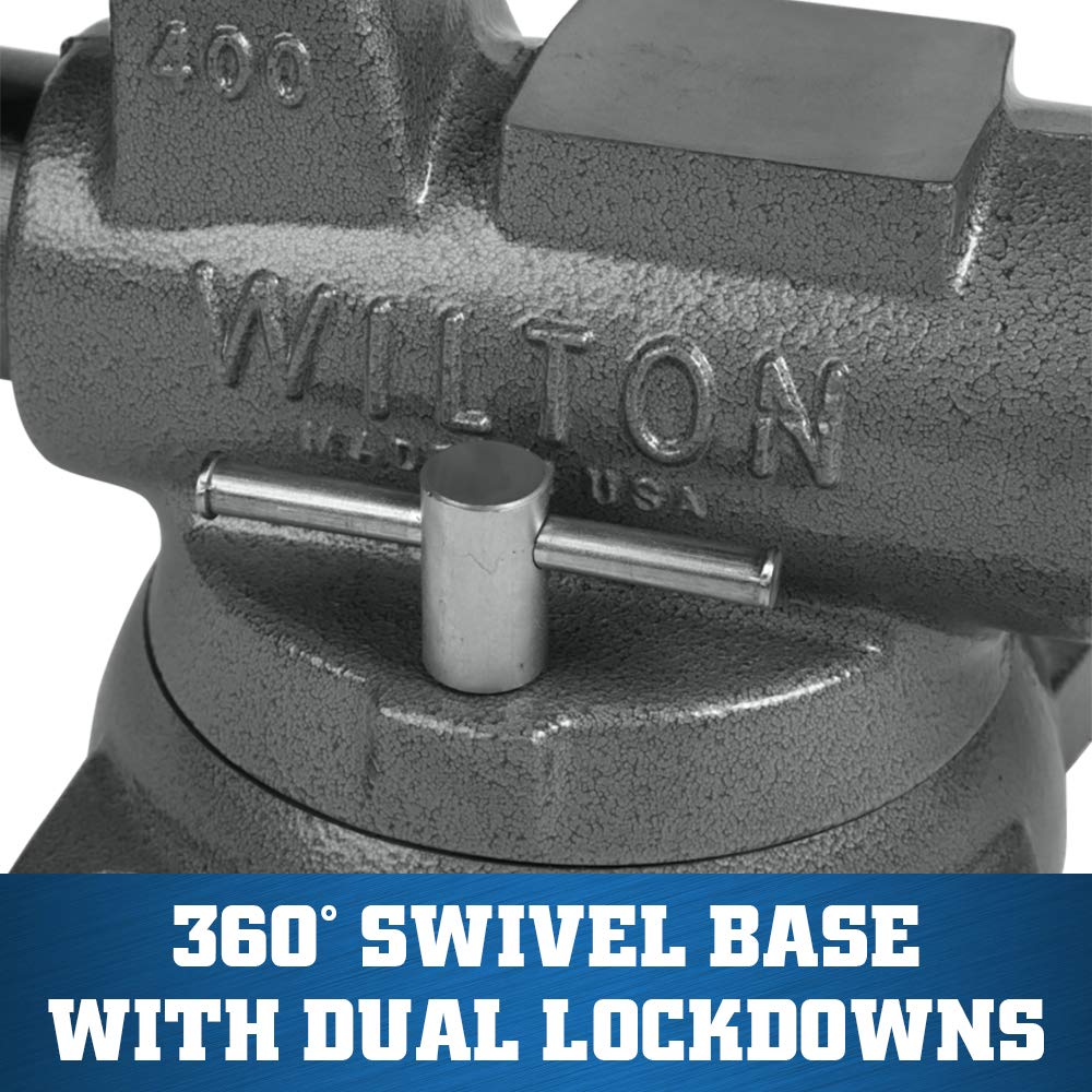 Wilton 4" Jaw Width Machinist Bench Vise, 6-1/2" Jaw Opening, 3-1/2" Throat (Model 400S)