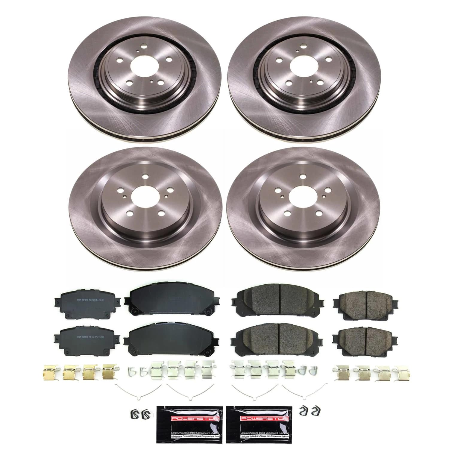 Power Stop Front and Rear KOE8817 Brake Pads and Rotors Stock Replacement Brake Kit Autospecialty For Toyota Highlander 2020-2022 [Application Specific]