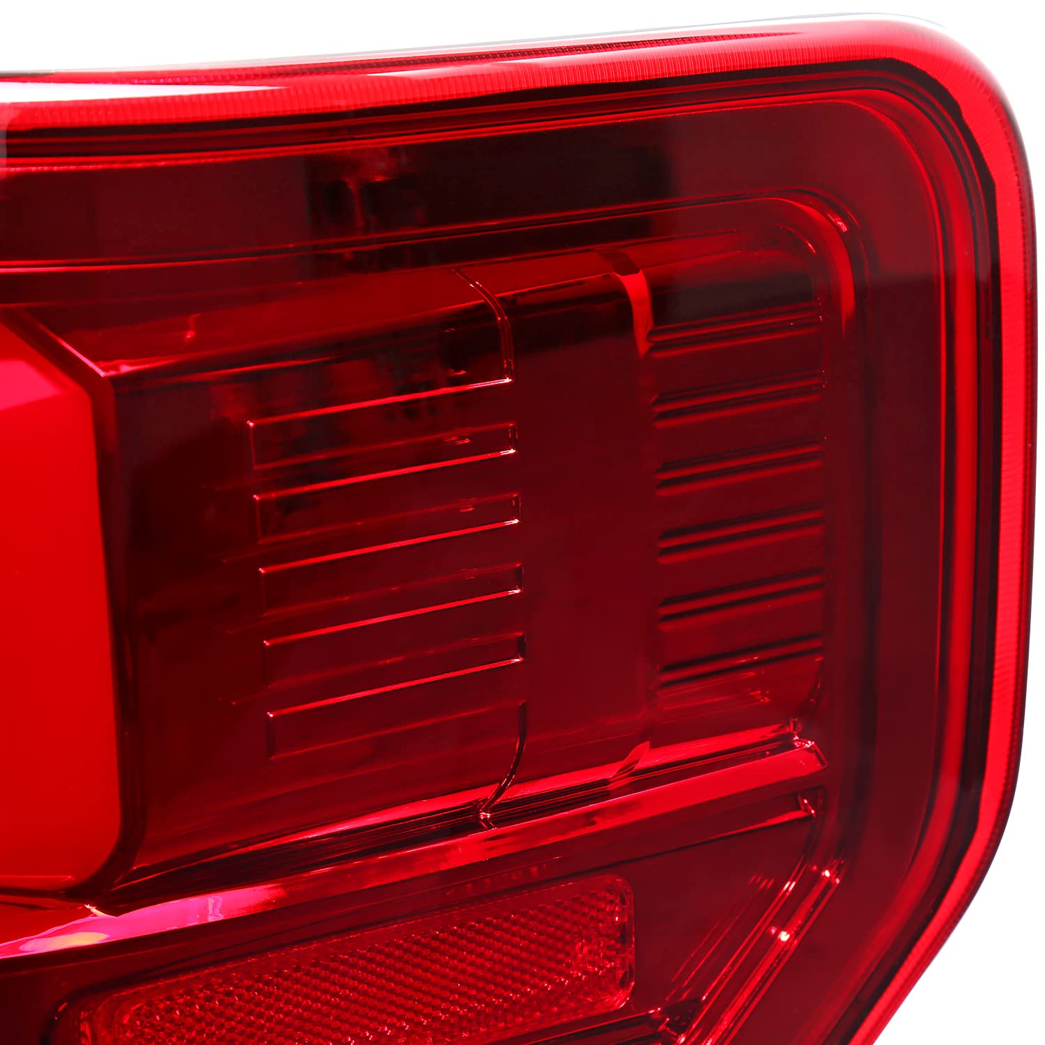 Red SPEC-D TUNING Tail Lights w/LED Bar Compatible with 2009-2014 Ford F150, Left + Right Pair Assembly
