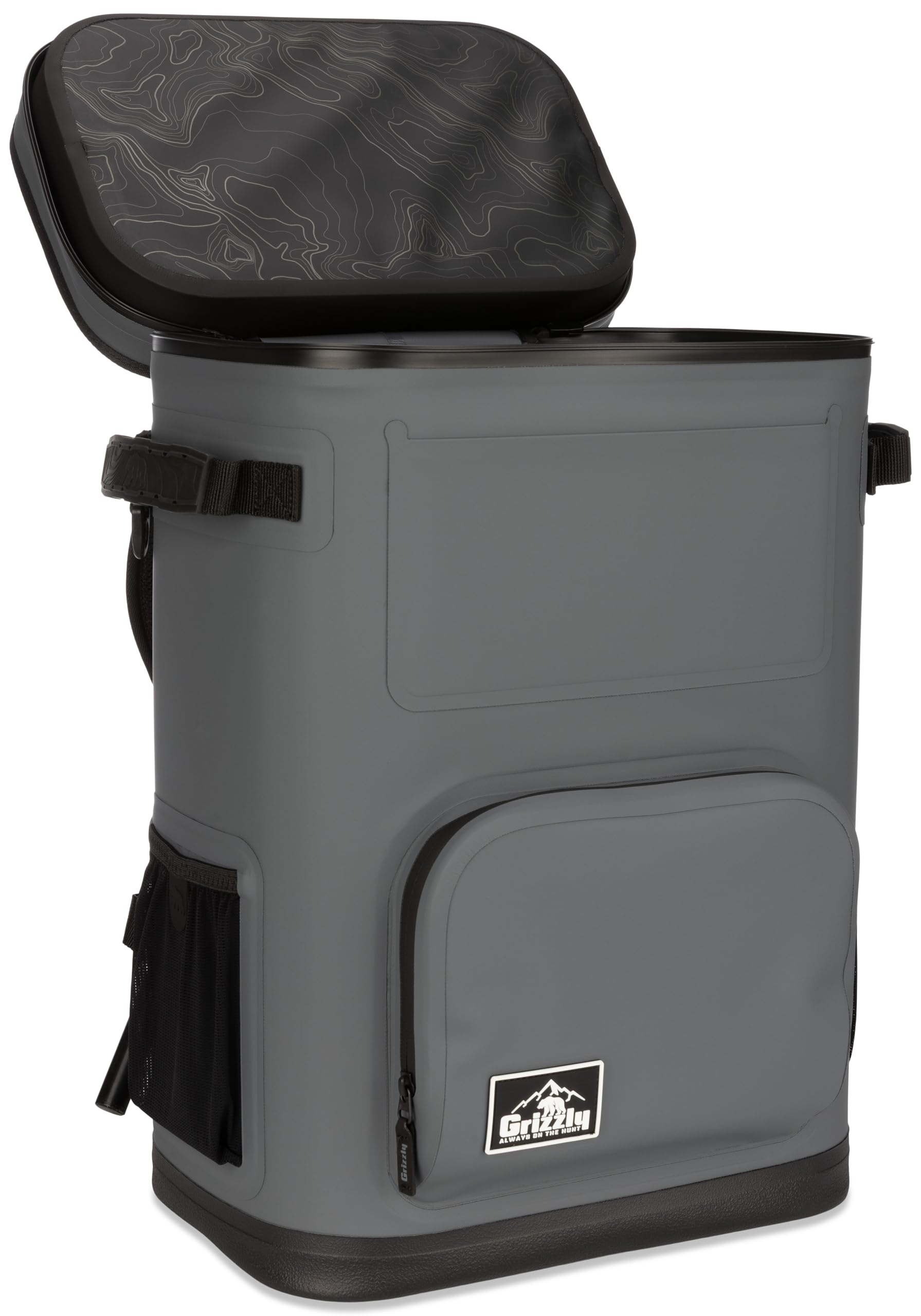 Drifter 24 Grizzly Backpack Cooler, Insulated for Beach Boat Camping Fishing Hunting, 24- Quart Capacity, Stealth Gray