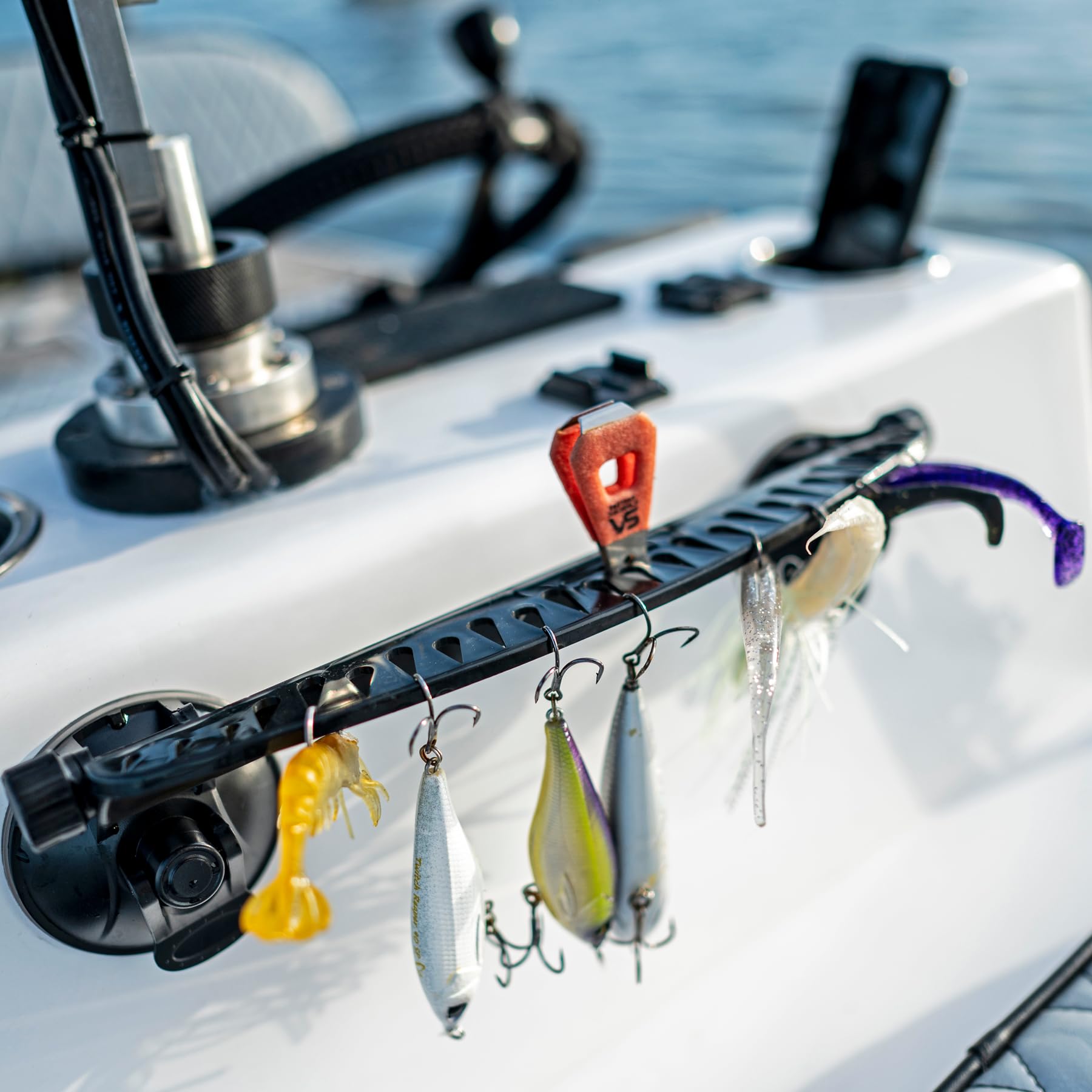 T-H Marine Lure Rack Tackle Titan | Strong Suction Cup Fishing Organizer for Boats | Fits Up to 25 Lures and Baits - Black