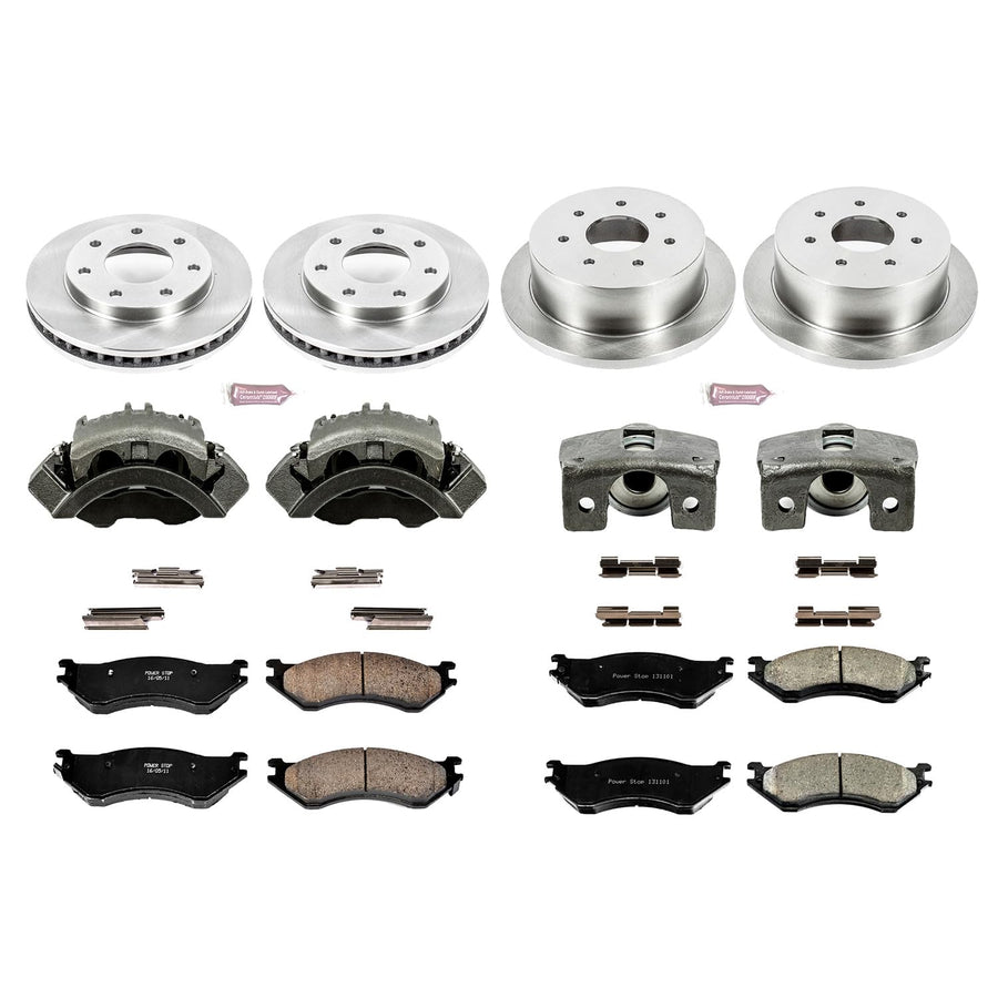 Power Stop KCOE4391 1-Click OE Replacement Brake Kit with Calipers For Ford F-150 2000-2003, Ford F-150 Heritage 2004, Ford F-250 1998-1999 [Model Specific]