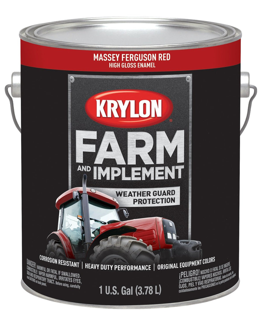 Krylon Farm & Implement K01968000 Brush On-Paint, High Gloss, Massey Ferguson Red, 1 Gallon