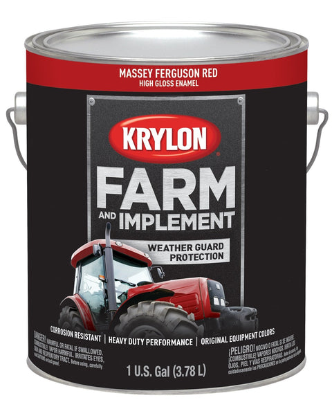 Krylon Farm & Implement K01968000 Brush On-Paint, High Gloss, Massey Ferguson Red, 1 Gallon