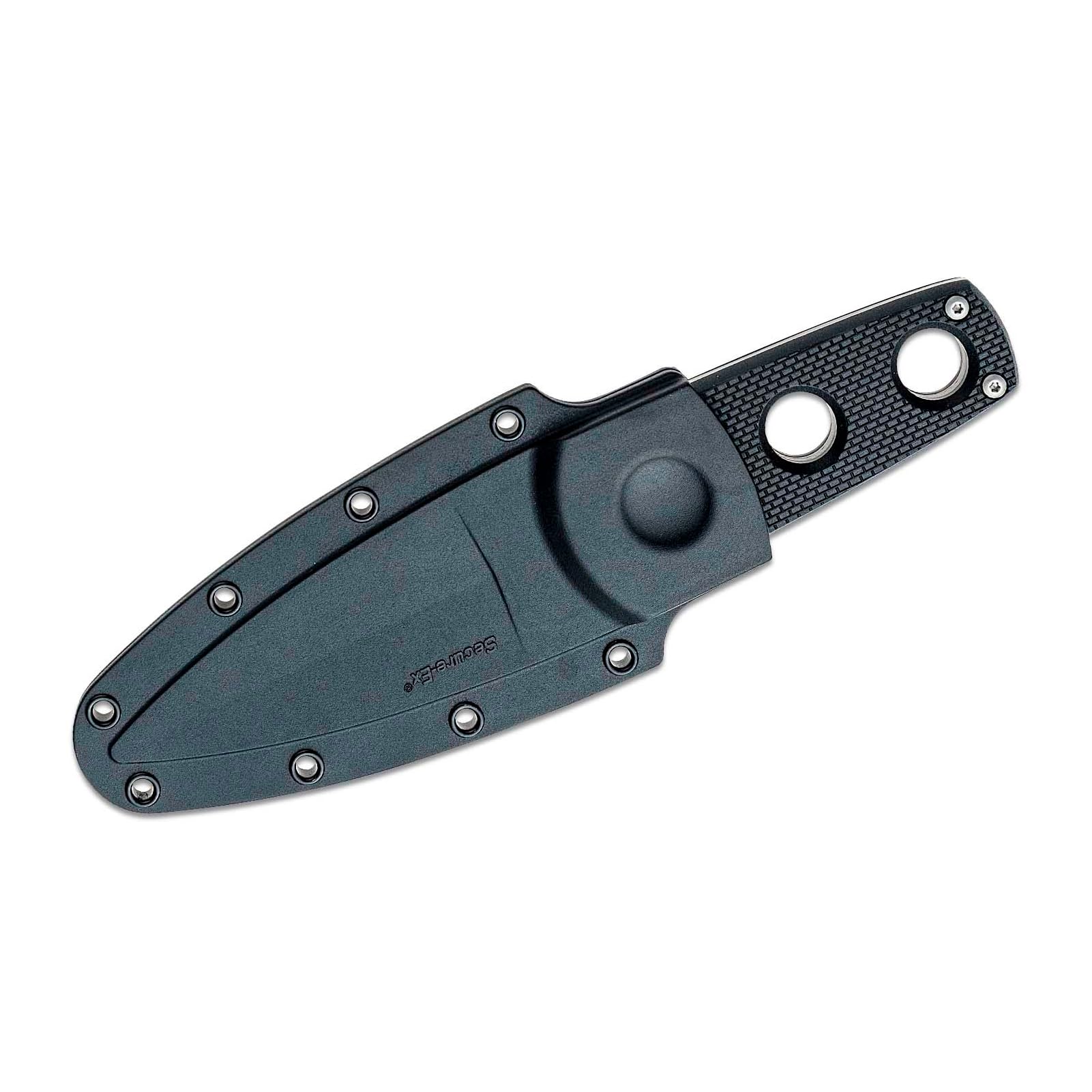 COLD STEEL Durable Secret Edge Lightweight Japanese AUS8A Steel Drop Point 3.5" Fixed Blade Tactical Outdoor Hunting Concealed Carry Neck Knife, Griv-Ex Handle, Secure-Ex Sheath