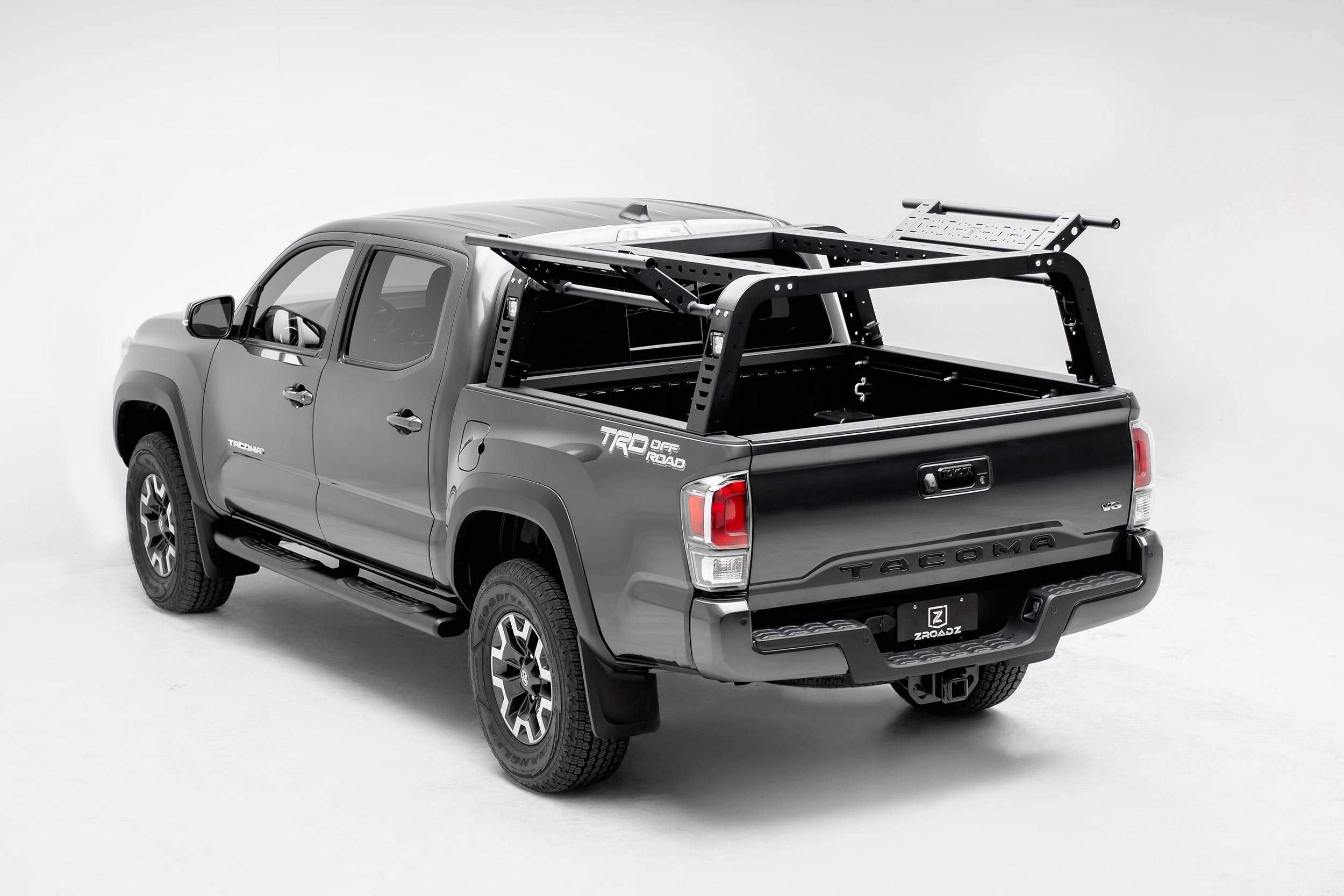 ZROADZ Access Rack Overland 2016-2021 Toyota Tacoma - w/Two Lifting Side Gates - For Use w/Factory Trail Rail Cargo System - Includes Complete LED Kit - Bolt On Easy Installation - PN #Z839101