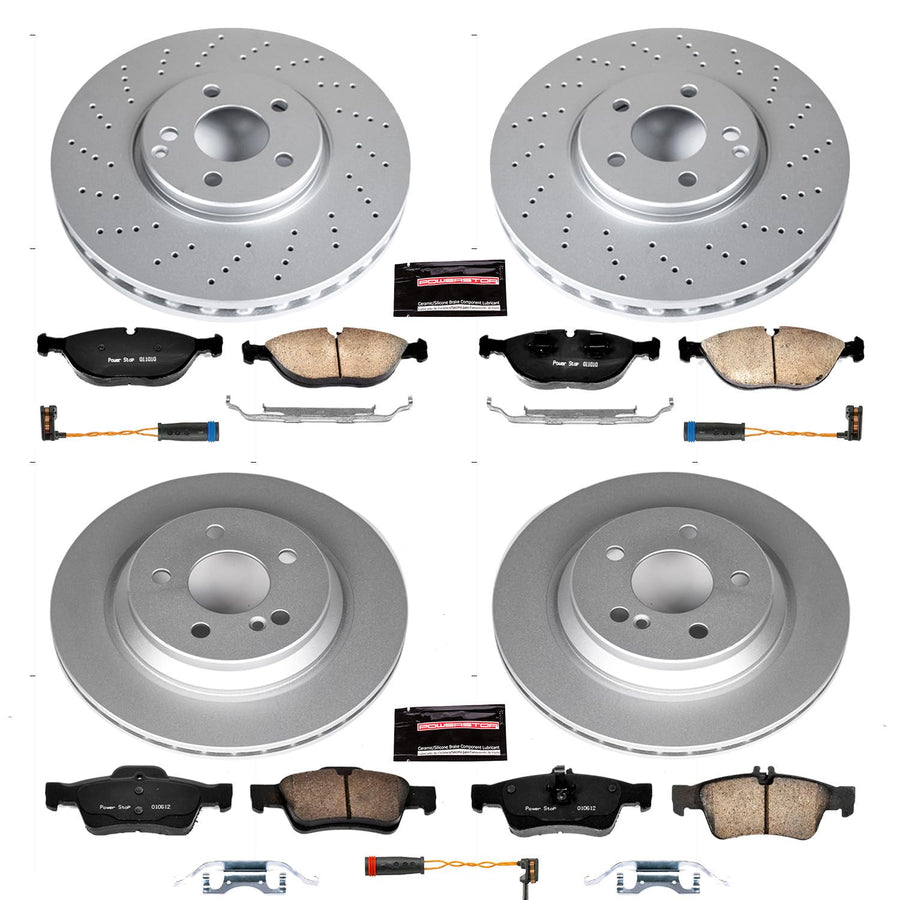 Power Stop Z23 Evolution Geomet Coated Brake Kit For Mercedes-Benz S430 Front and Rear 2003-2006 [Model Specific]