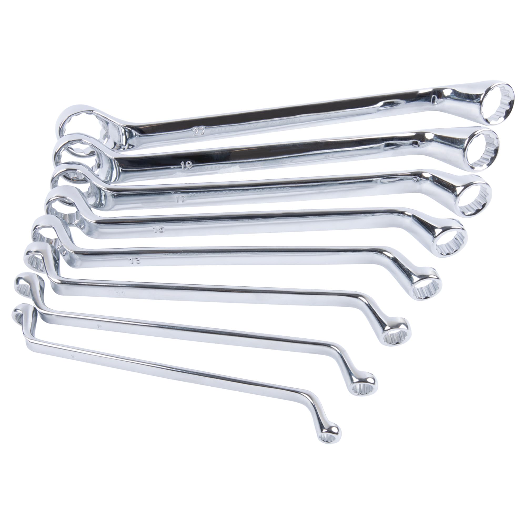 8Pc Performance Tool W1086 Offset Metric Box Wrench Set - Heavy-Duty Chrome Vanadium Steel Construction for Efficient Mechanics and DIY Enthusiasts