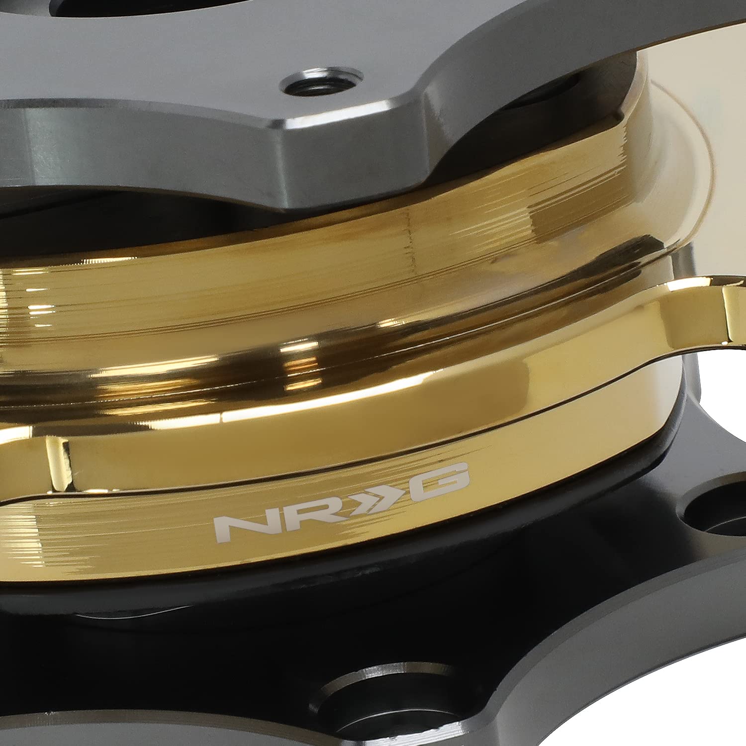 NRG Innovations SRK-R200GM-CG 6-bolt SFI 42.1 Spec D Shaped Quick Release Adapter,Gun Metal Quick Release/Chrome Gold Ring