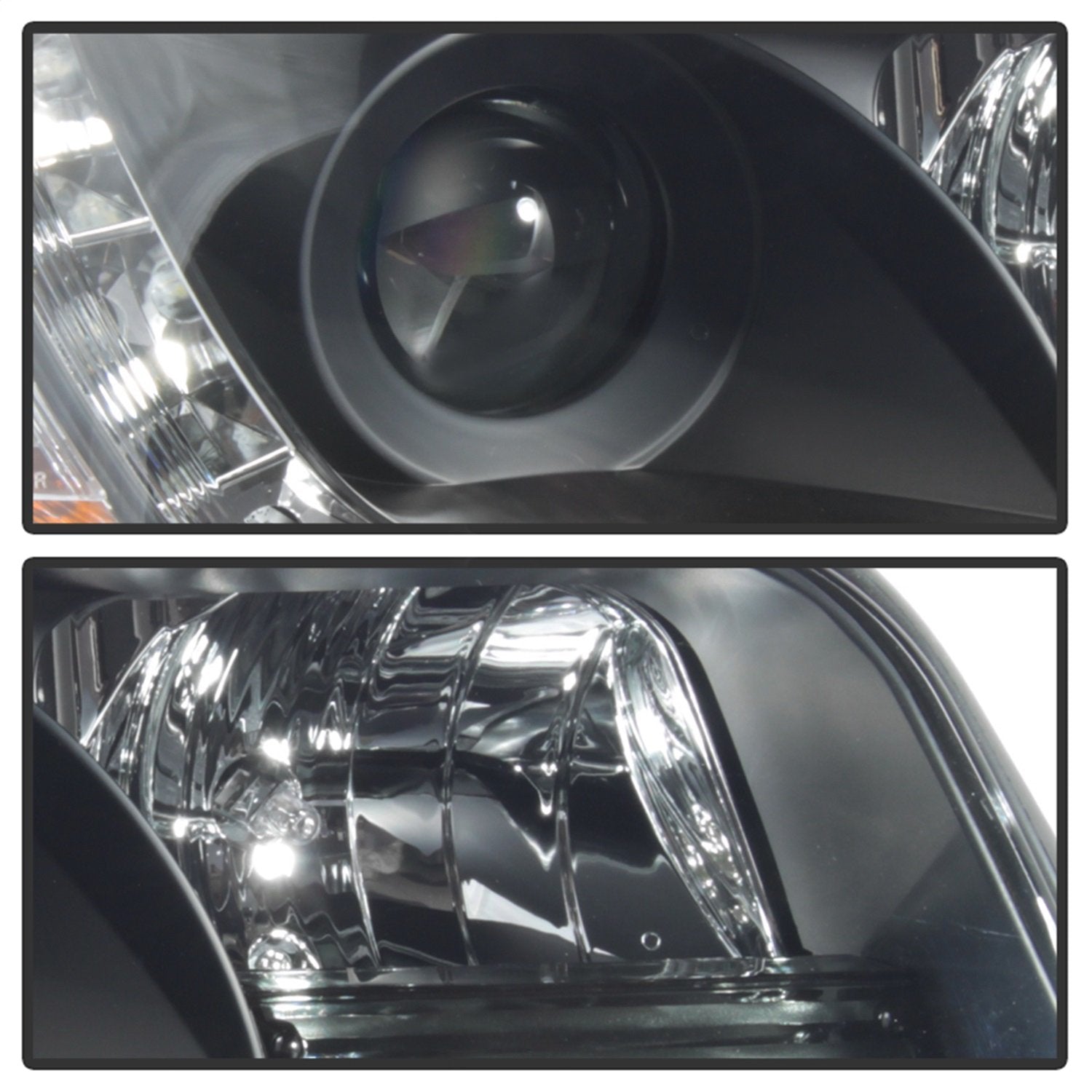Audi A6 Black DRL LED Projector Headlight Spyder Auto PRO-YD-ADA601-DRL-BK