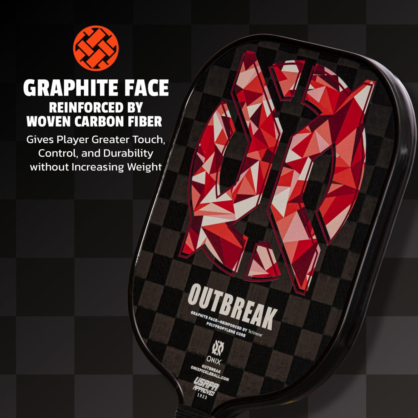 ONIX Pickleball Paddle Outbreak Reinforced by TeXtreme® Technology for Improved Performance and Stronger Play