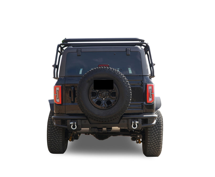 Heavy Duty Black Horse Armour Tubular Rear Bumper Tubular Matte Black Compatible with 2021-2024 Ford Bronco-ARB-FB22T